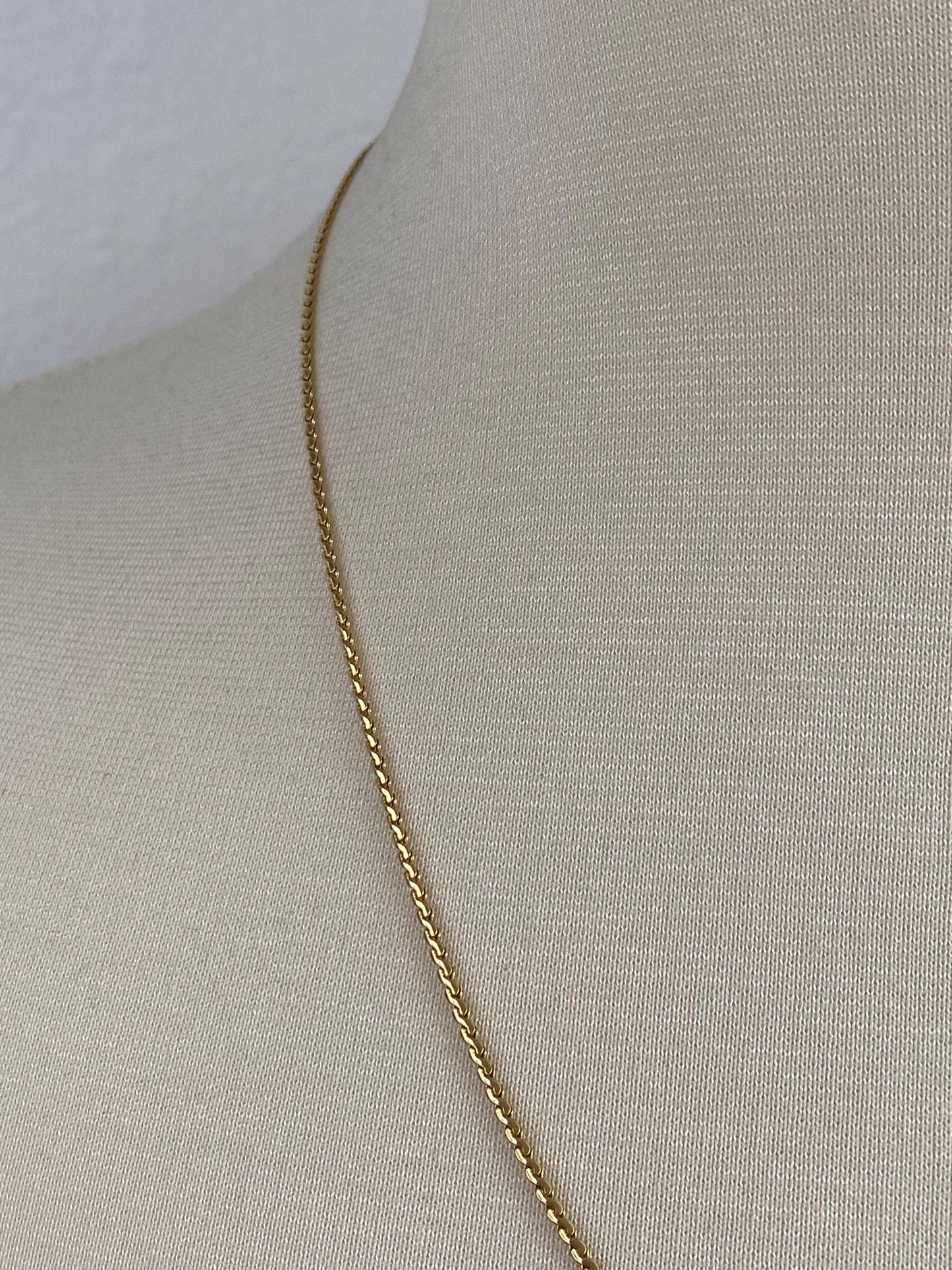 Vintage Solid 18k Yellow Gold Rounded Serpentine Chain Necklace - 20.75 inches
