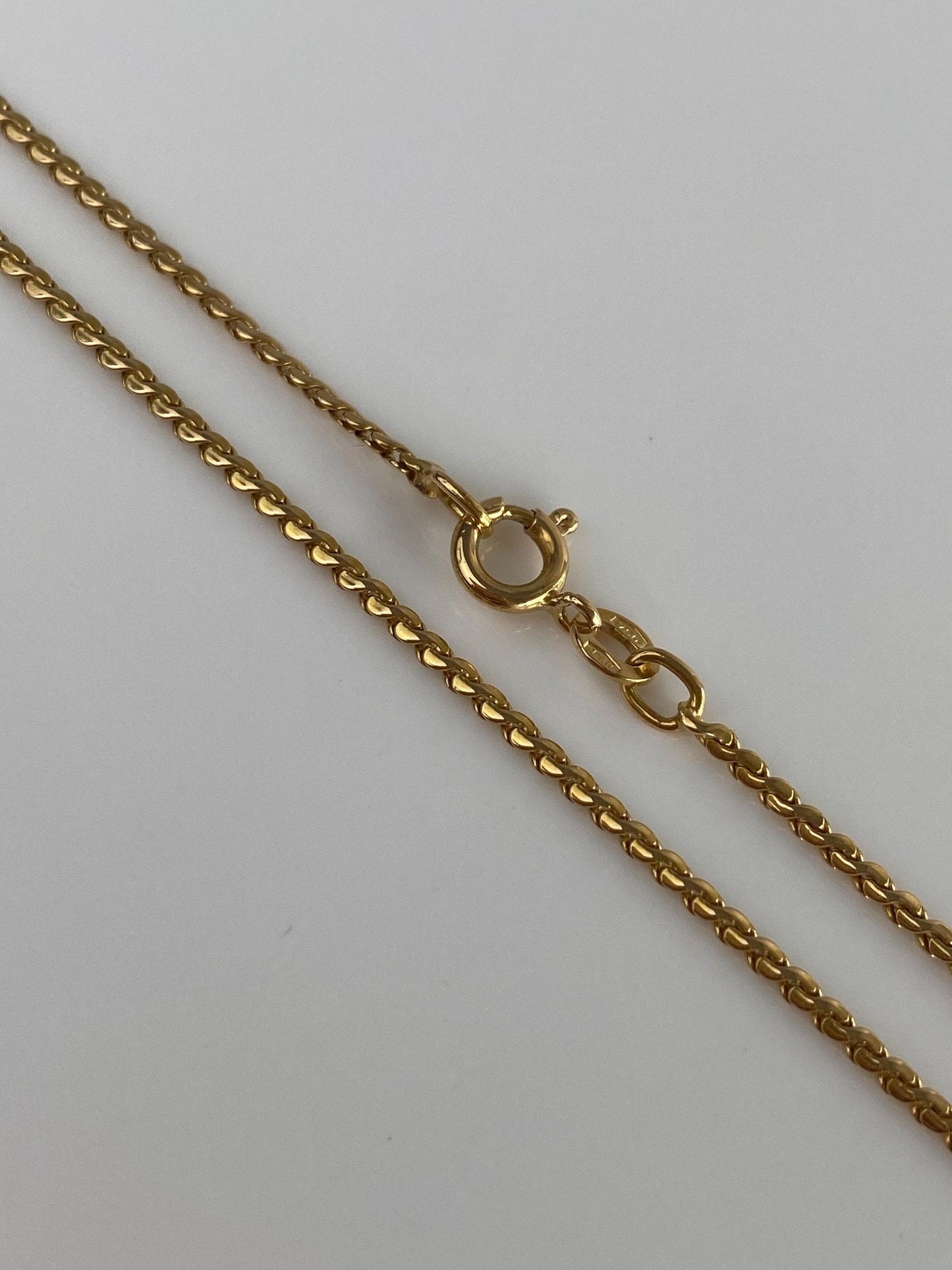 Vintage Solid 18k Yellow Gold Rounded Serpentine Chain Necklace - 20.75 inches