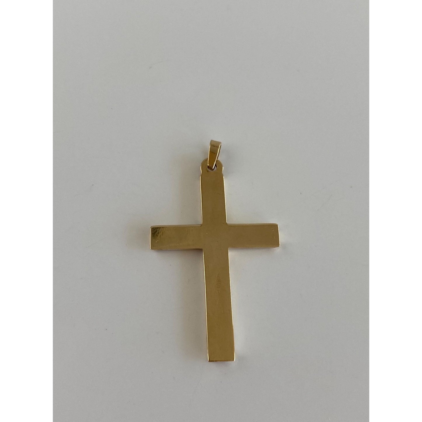 Vintage 14k Yellow Gold Lined Cross Charm