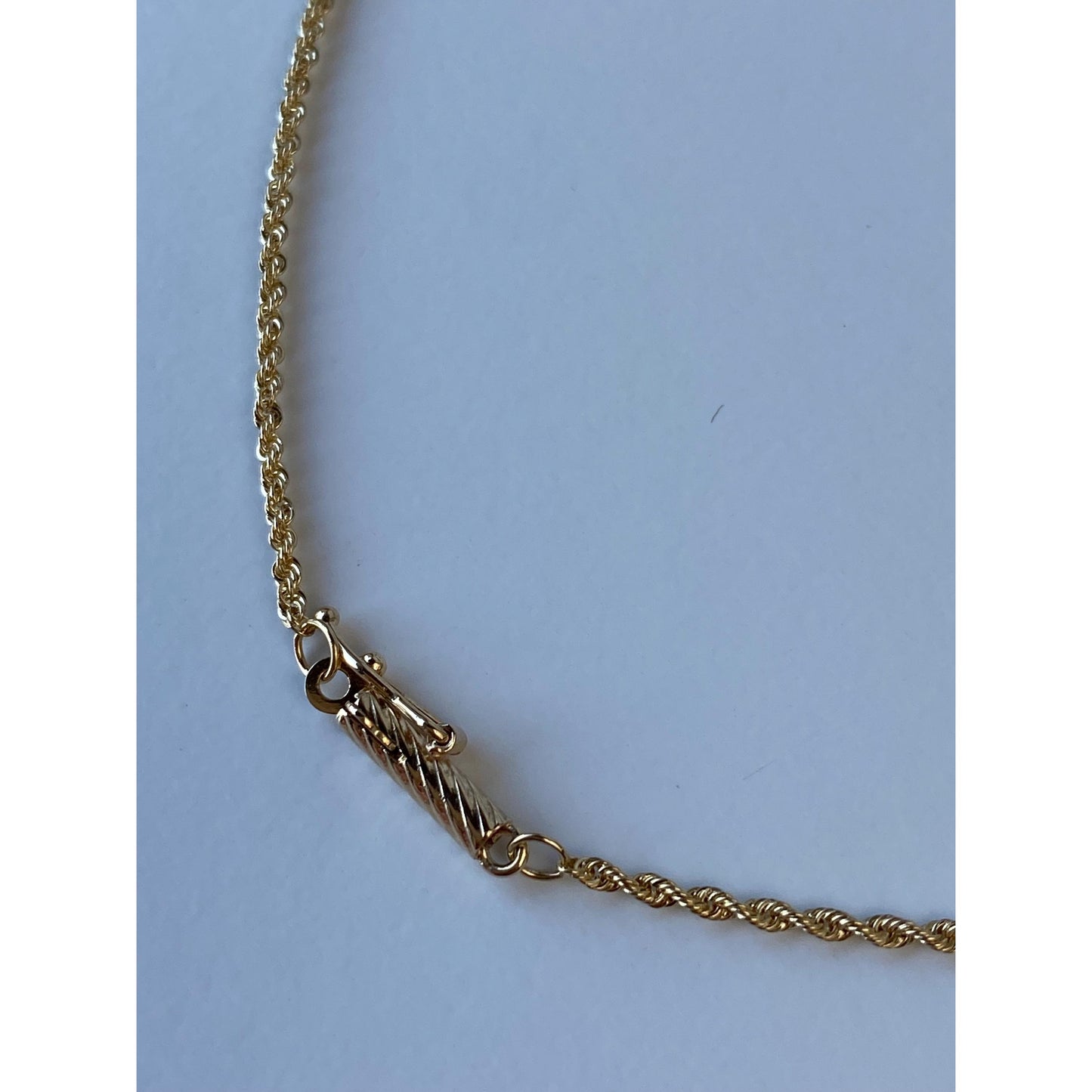 Vintage Solid 14k Yellow Gold Dainty Rope Chain Necklace - 24 inches