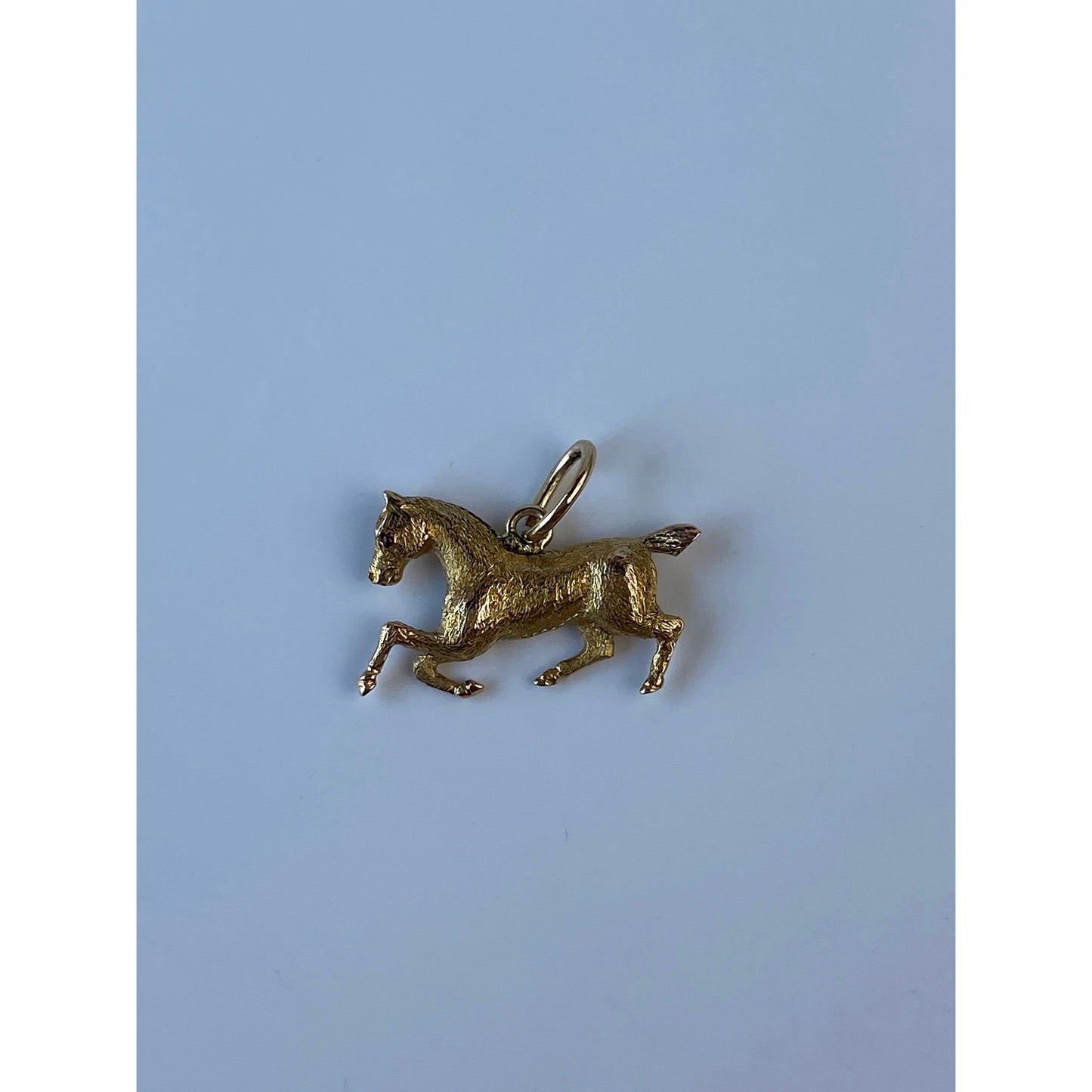 Vintage Solid 14k Yellow Gold Running Horse Charm