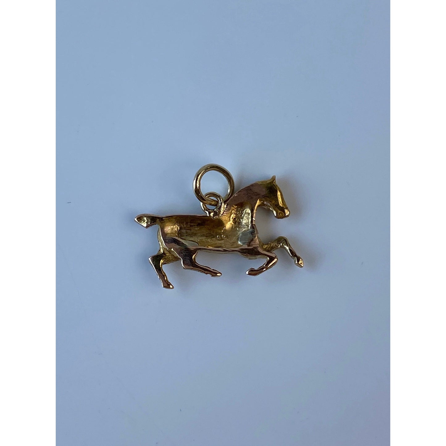 Vintage Solid 14k Yellow Gold Running Horse Charm