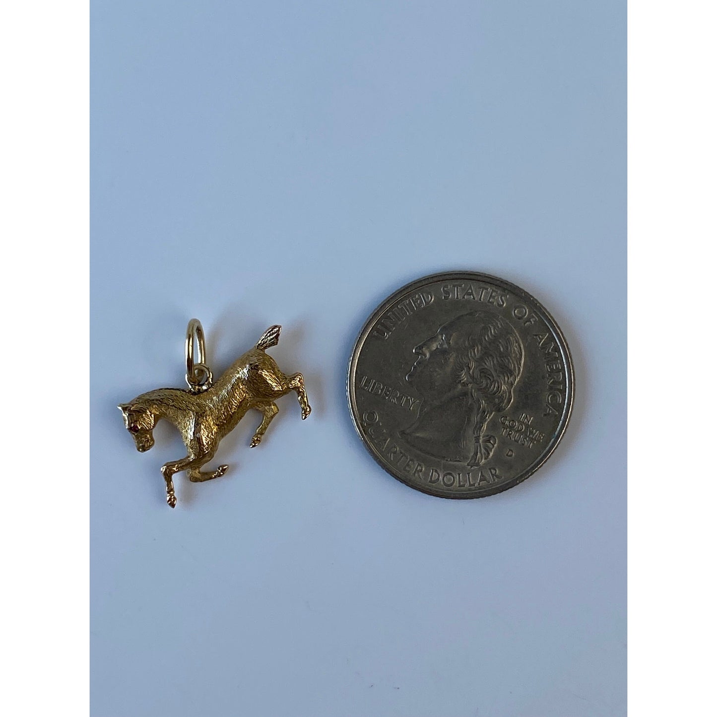 Vintage Solid 14k Yellow Gold Running Horse Charm