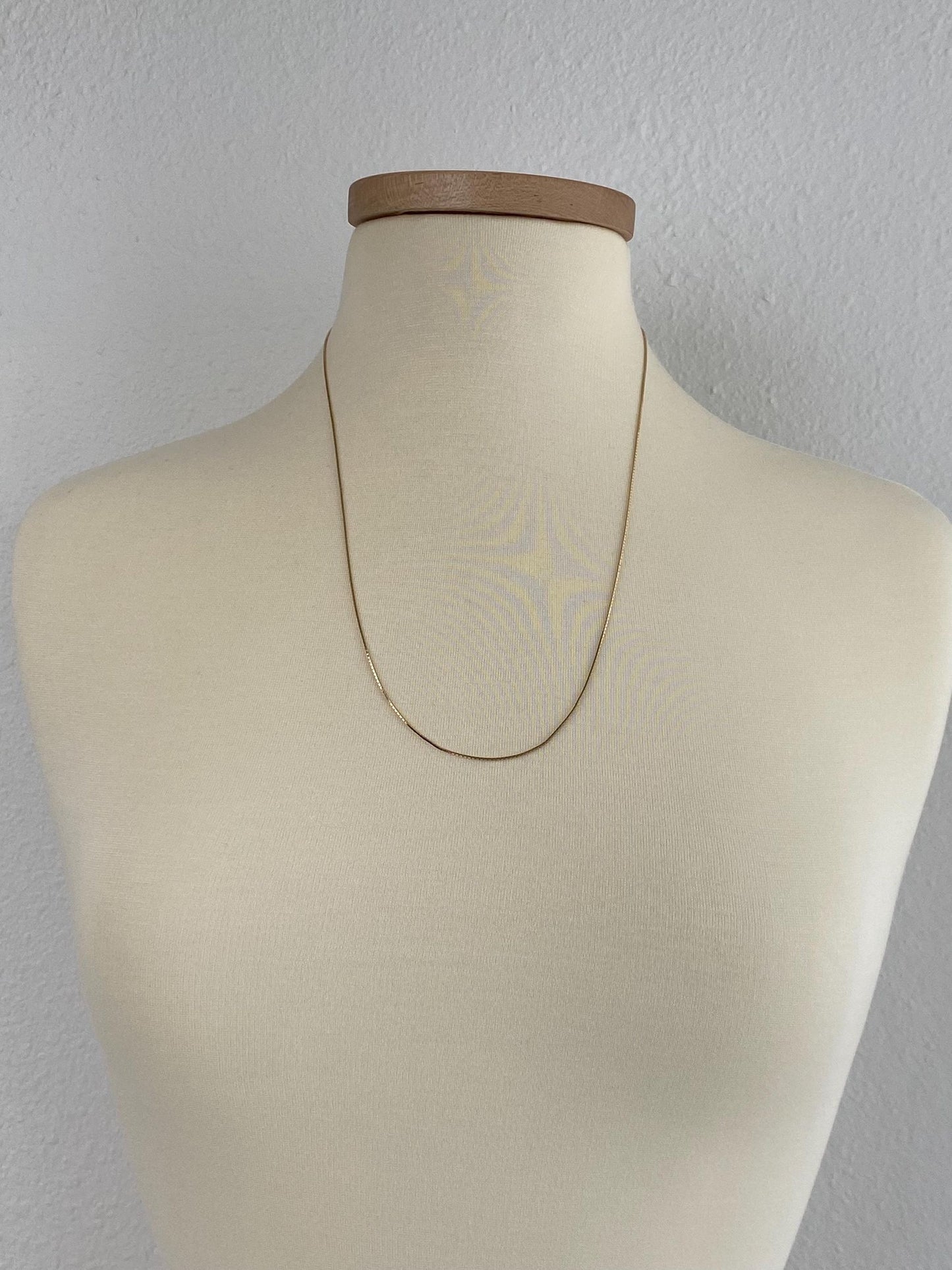 Vintage Solid 14k Yellow Gold Long Box Chain Necklace - 24.25 inches