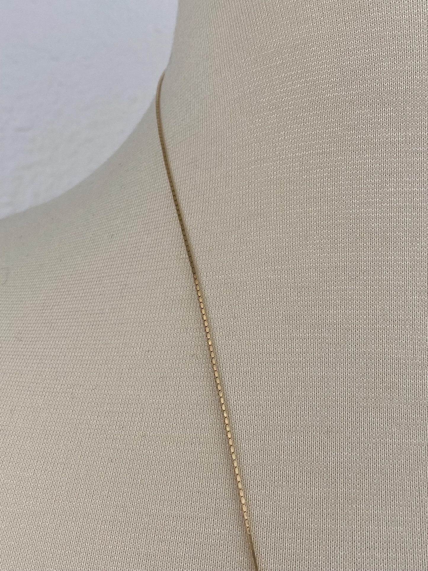 Vintage Solid 14k Yellow Gold Long Box Chain Necklace - 24.25 inches
