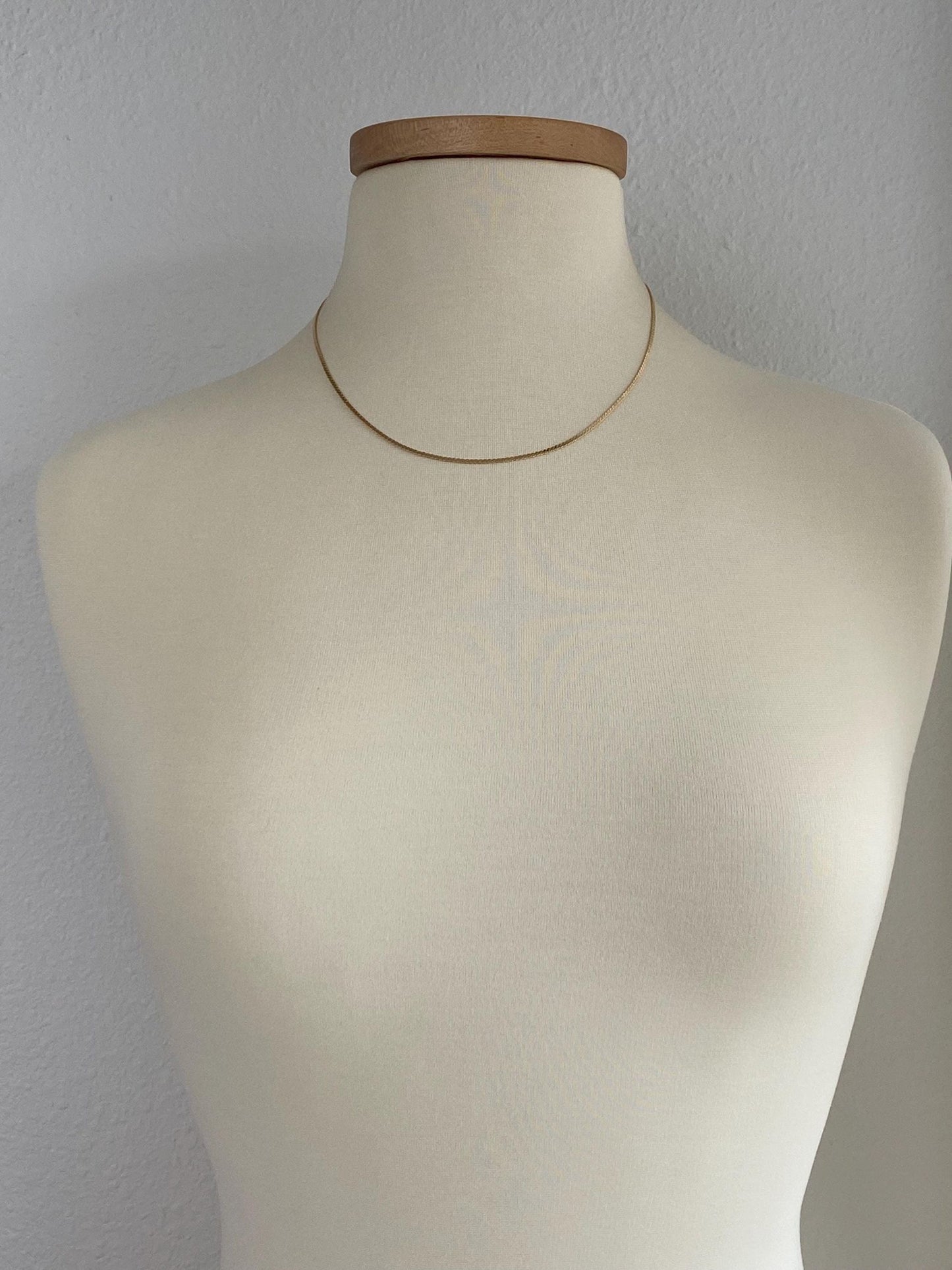 Vintage Solid 14k Yellow Gold Serpentine Chain Necklace - 18.75 inches