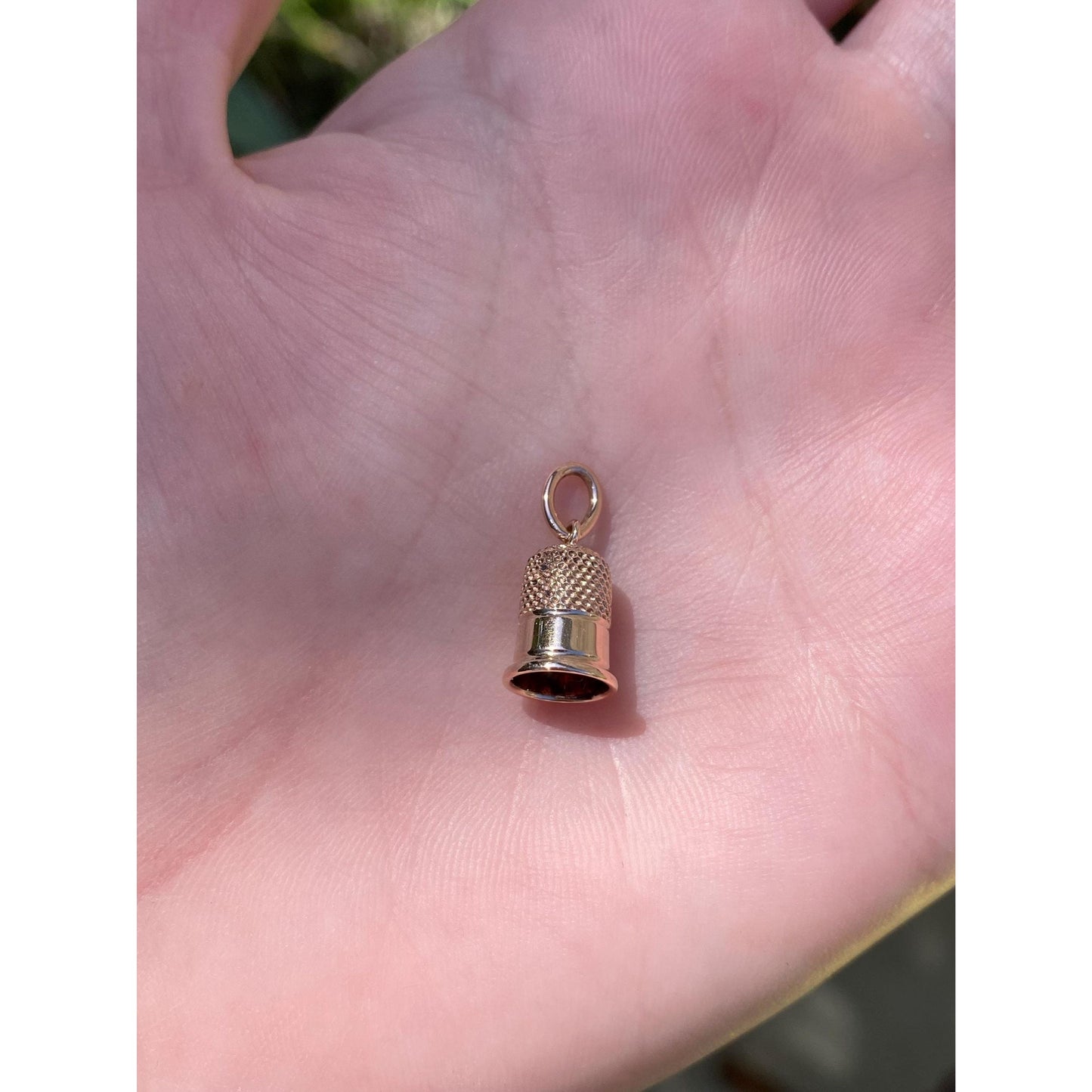 Vintage Solid 10k Rosey Gold Thimble Charm