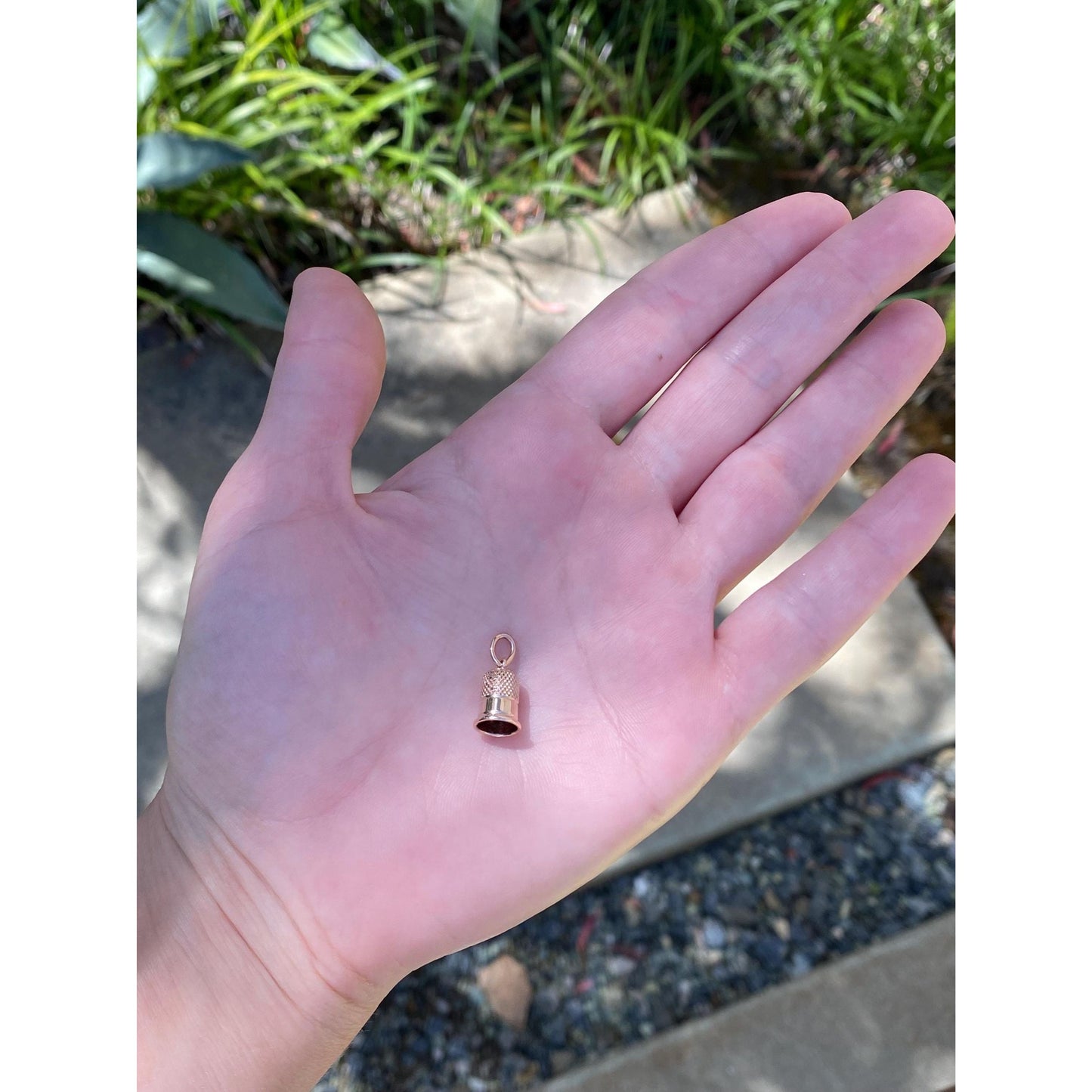 Vintage Solid 10k Rosey Gold Thimble Charm