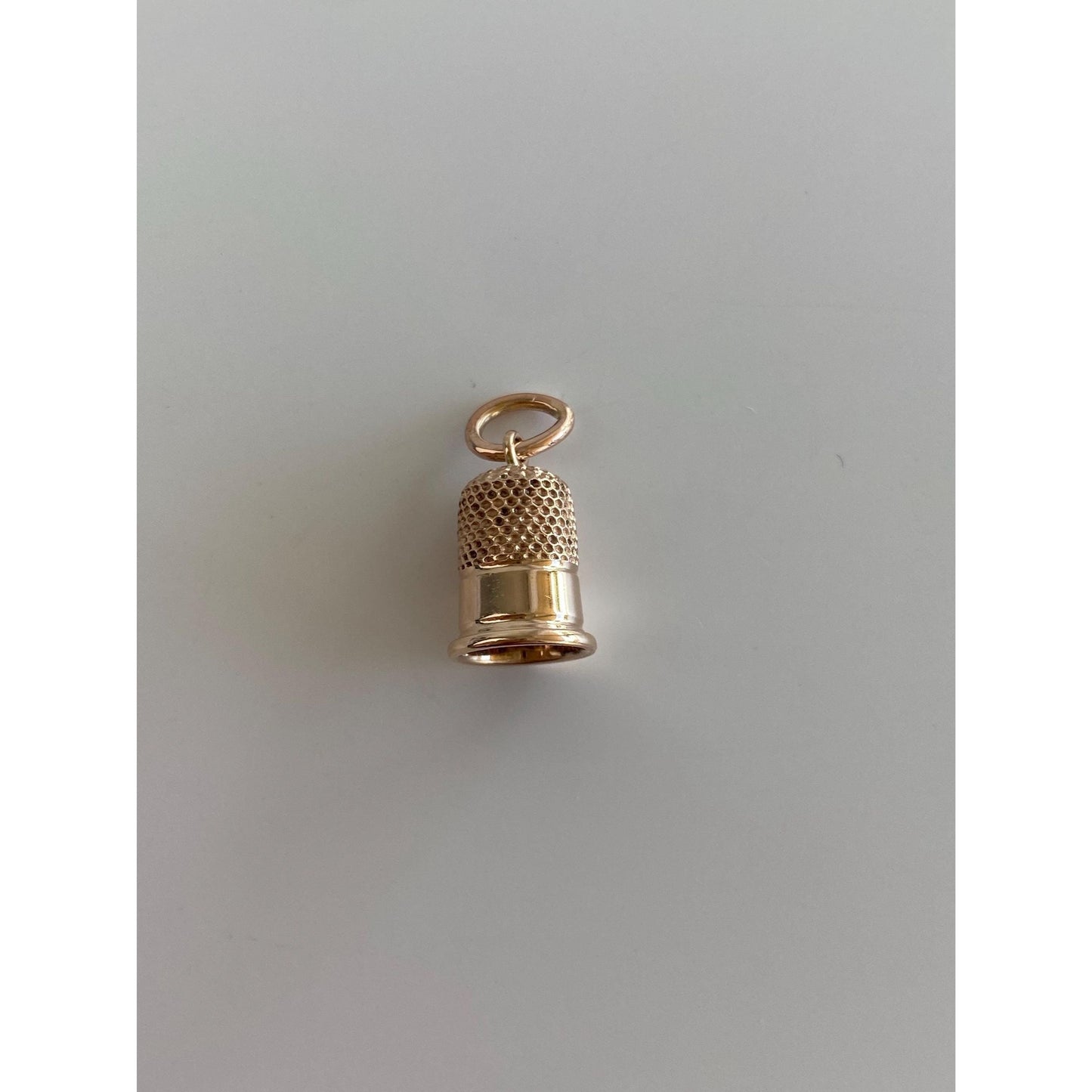 Vintage Solid 10k Rosey Gold Thimble Charm