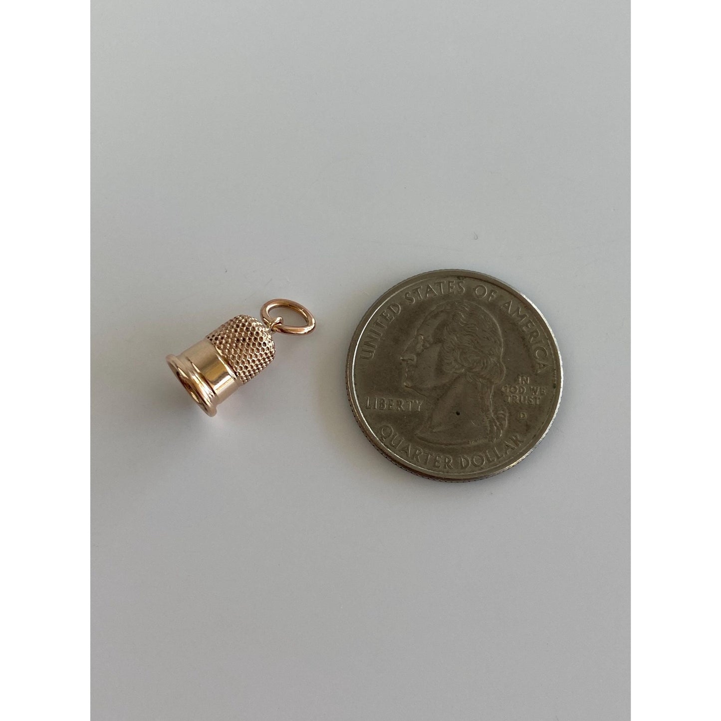 Vintage Solid 10k Rosey Gold Thimble Charm