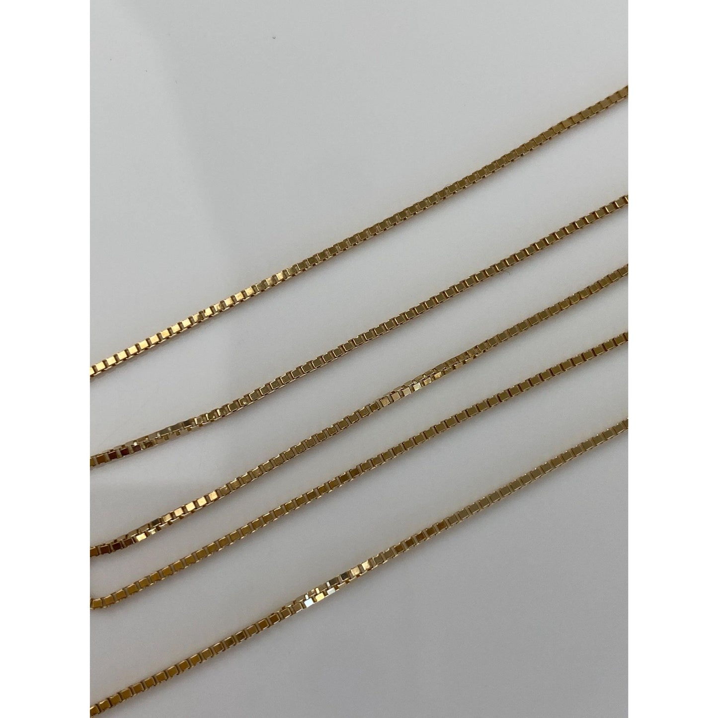 Vintage Solid 14k Yellow Gold Box Chain Necklace - 16.5 inches