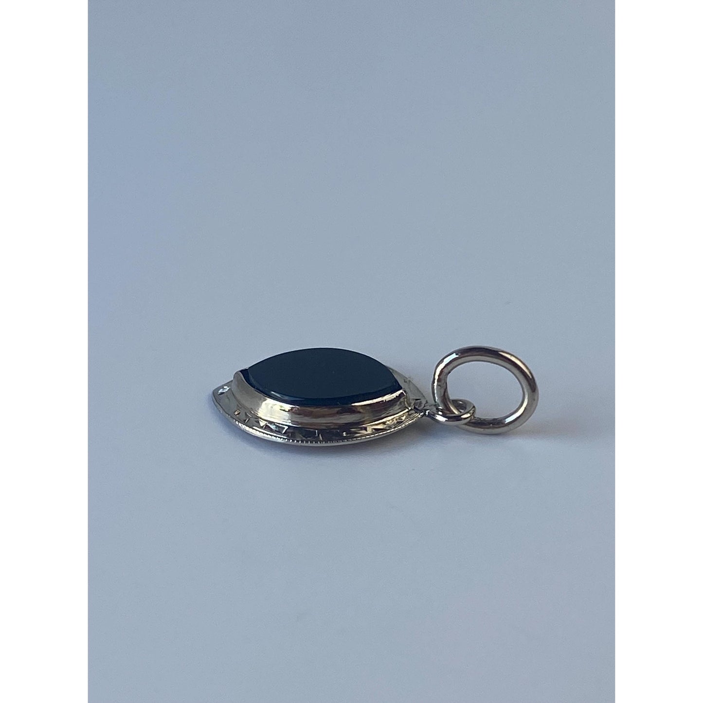 Vintage Solid 14k White Gold Black Onyx Stick Pin Conversion Charm