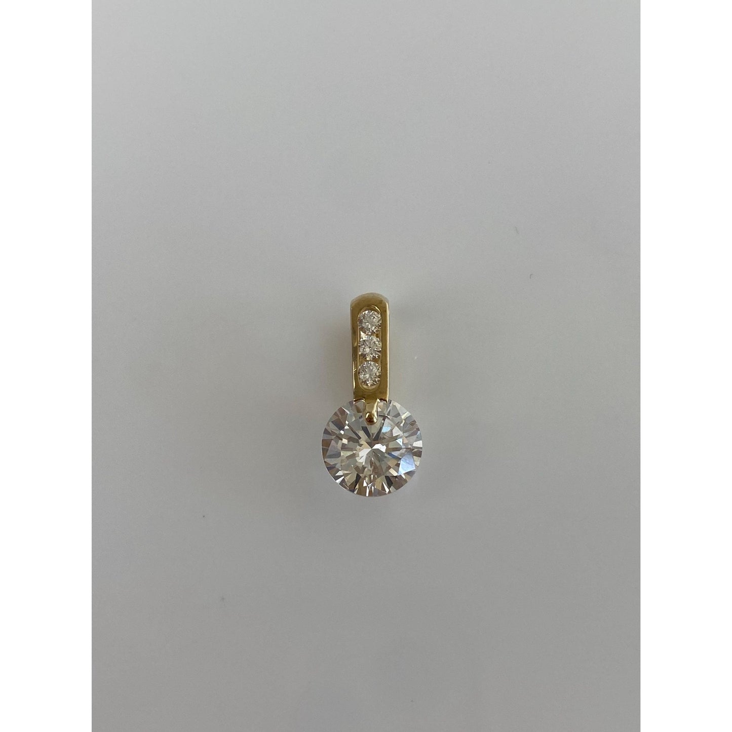 Vintage Solid 14k Yellow Gold Cubic Zirconia Charm