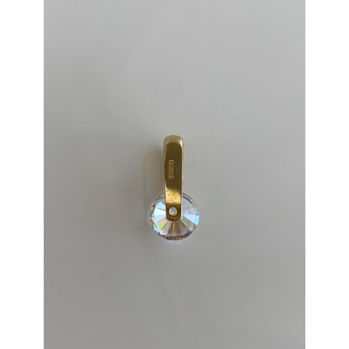 Vintage Solid 14k Yellow Gold Cubic Zirconia Charm