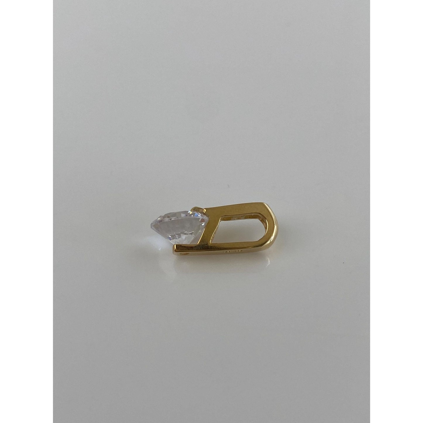Vintage Solid 14k Yellow Gold Cubic Zirconia Charm