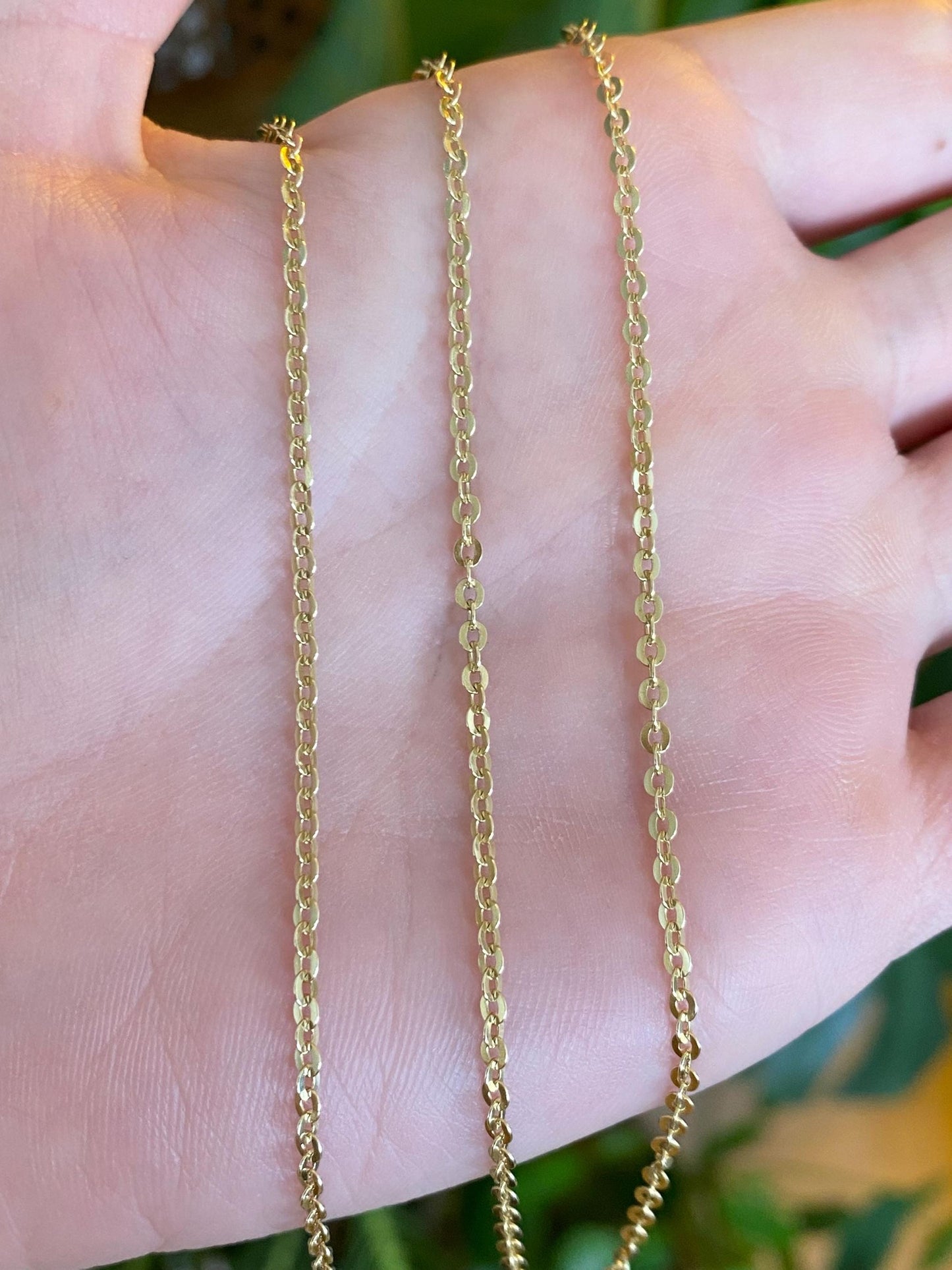 Vintage Solid 14k Yellow Gold Unoaerre Long Cable Chain Necklace - 28.75 inches