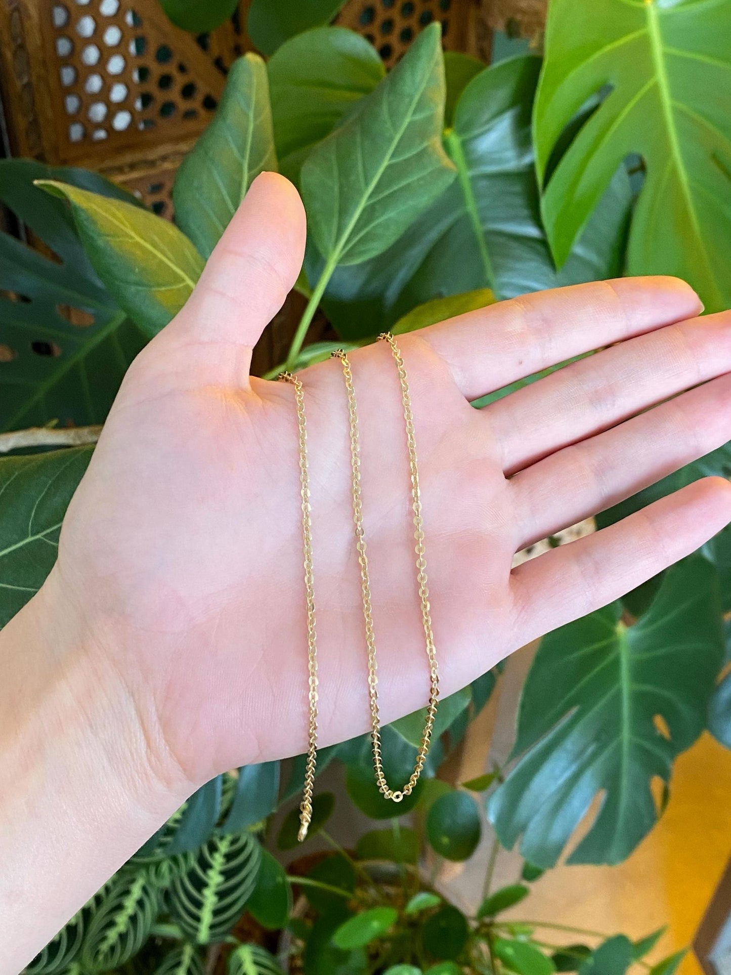 Vintage Solid 14k Yellow Gold Unoaerre Long Cable Chain Necklace - 28.75 inches
