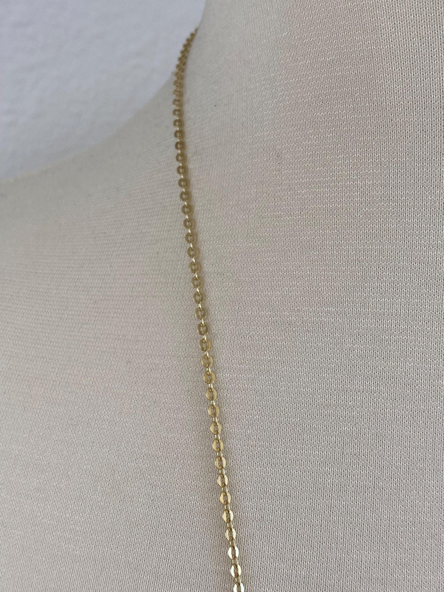 Vintage Solid 14k Yellow Gold Unoaerre Long Cable Chain Necklace - 28.75 inches