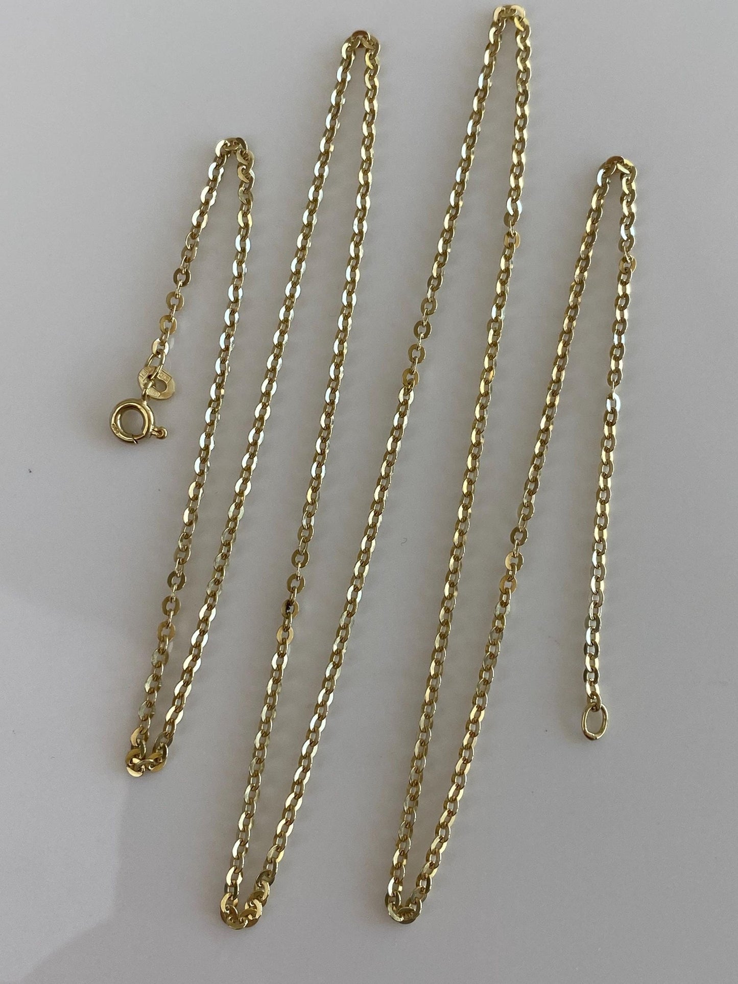 Vintage Solid 14k Yellow Gold Unoaerre Long Cable Chain Necklace - 28.75 inches