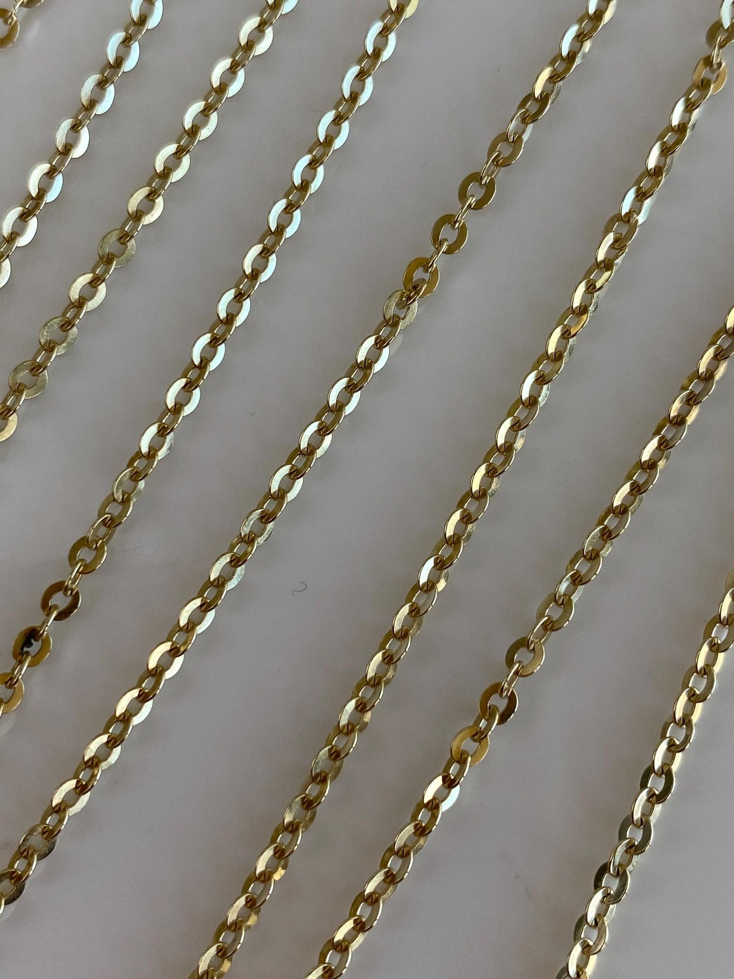 Vintage Solid 14k Yellow Gold Unoaerre Long Cable Chain Necklace - 28.75 inches