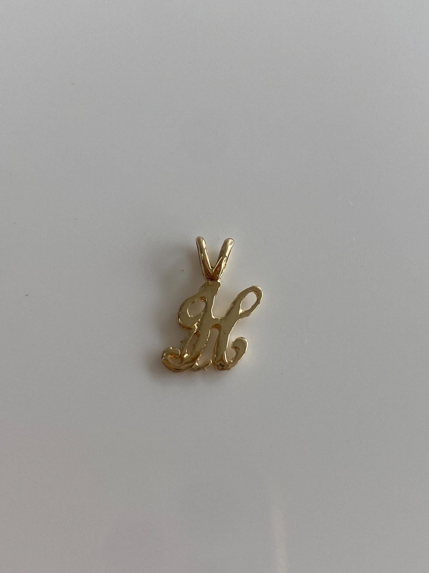 Solid 14k Yellow Gold Initial 'H' Charm