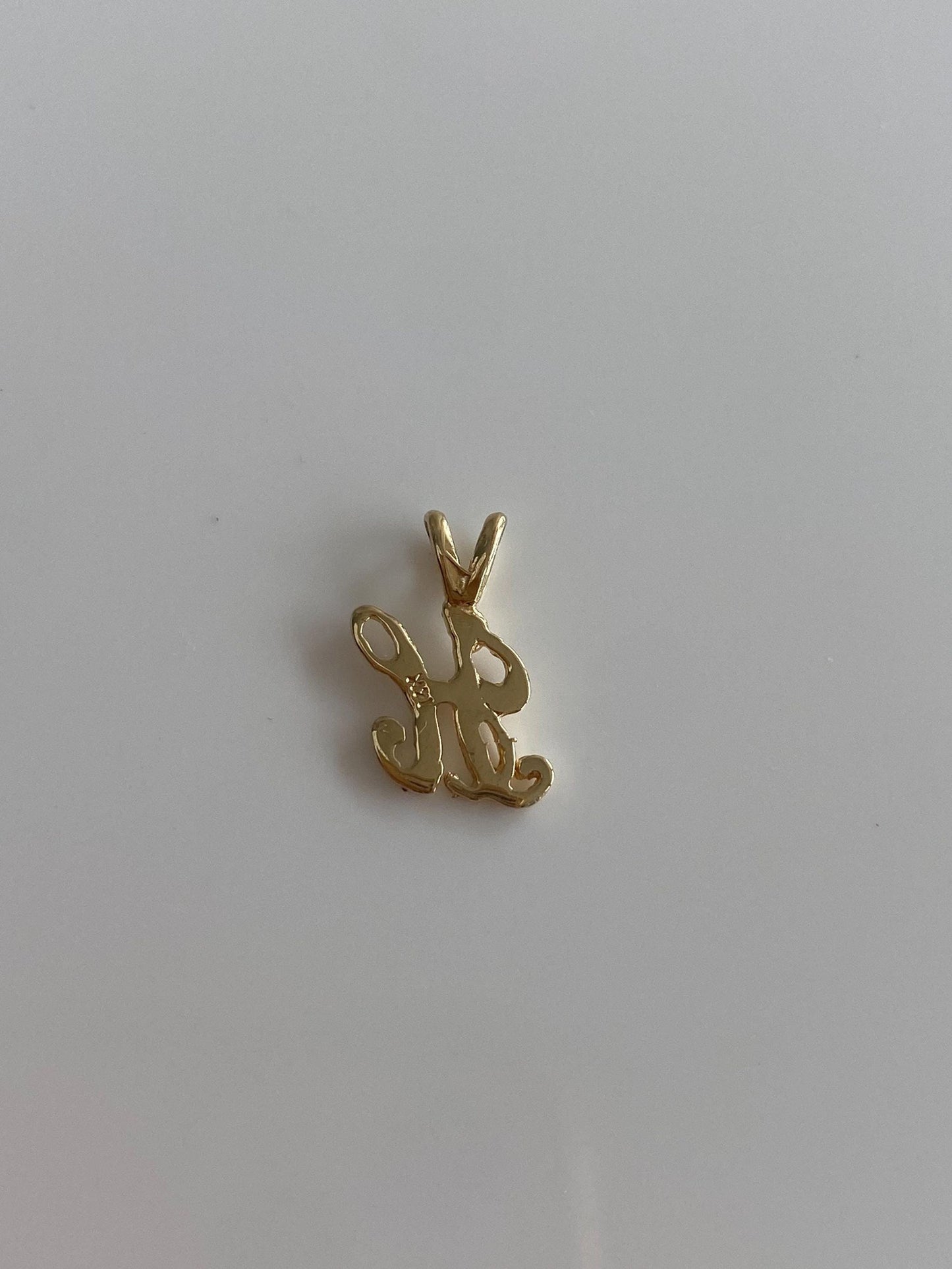 Solid 14k Yellow Gold Initial 'H' Charm