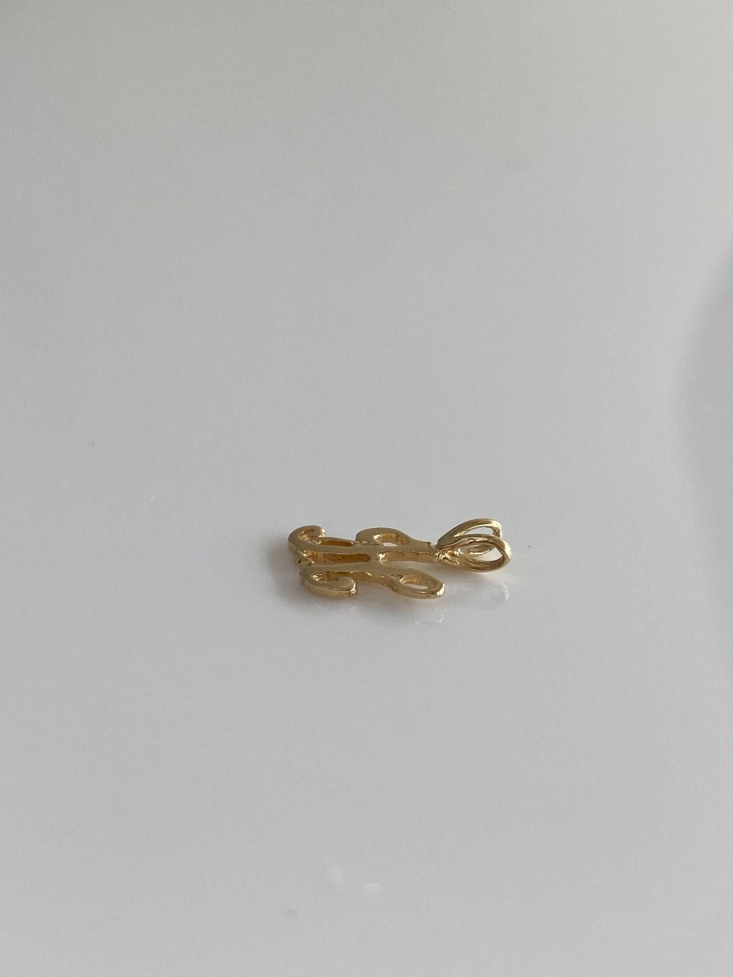 Solid 14k Yellow Gold Initial 'H' Charm