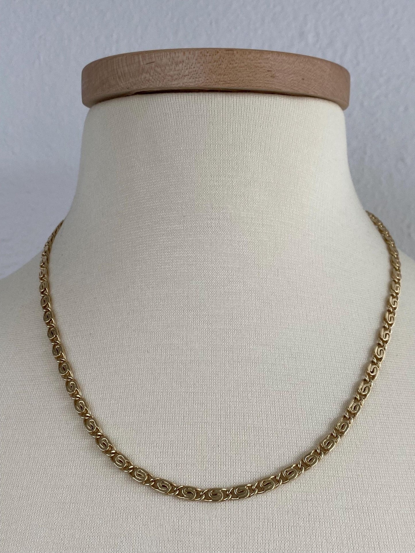 Vintage Solid 14k Yellow Gold Chunky Spiral Link Chain Necklace - 20.25 inches