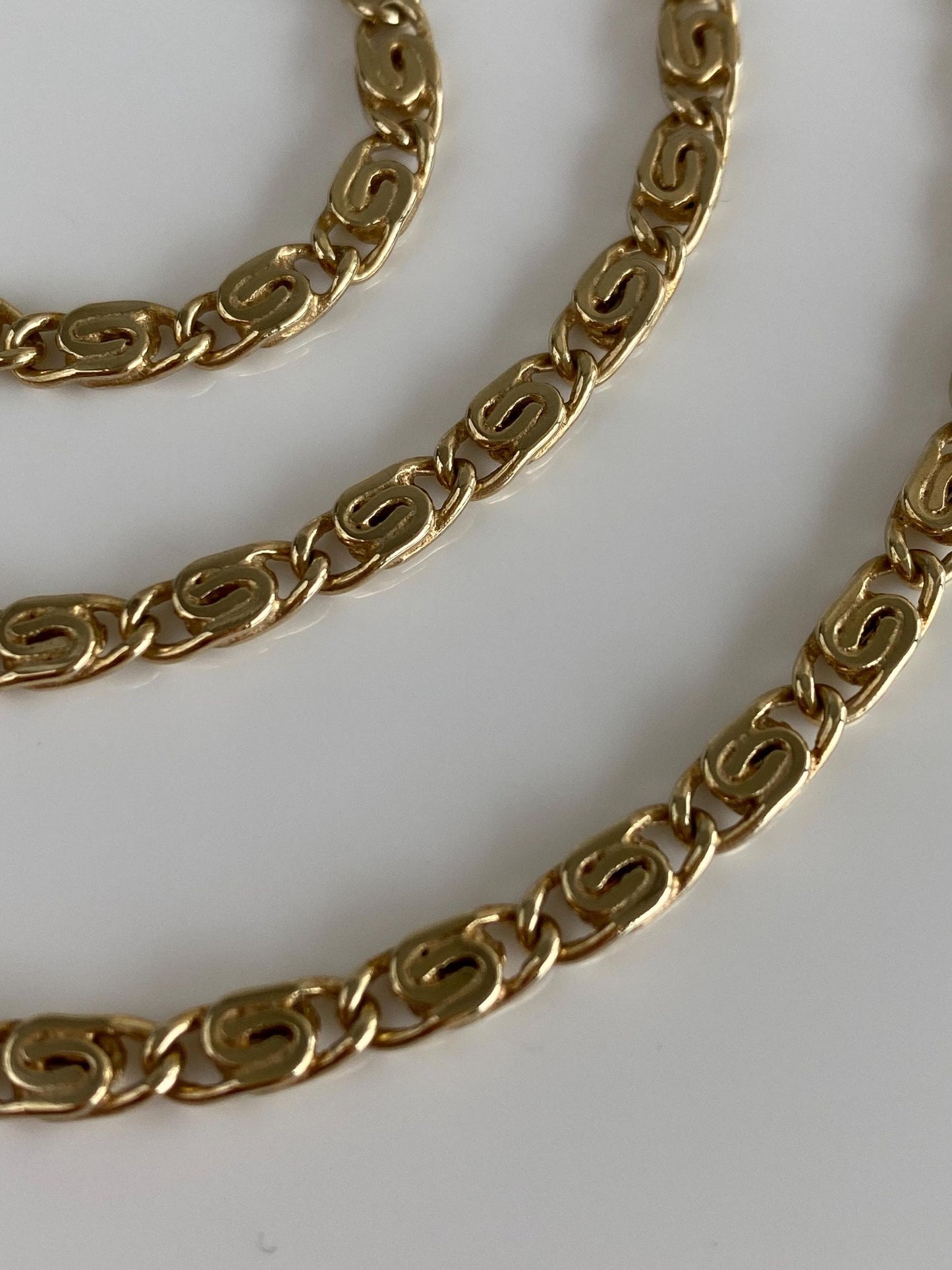 Vintage Solid 14k Yellow Gold Chunky Spiral Link Chain Necklace - 20.25 inches