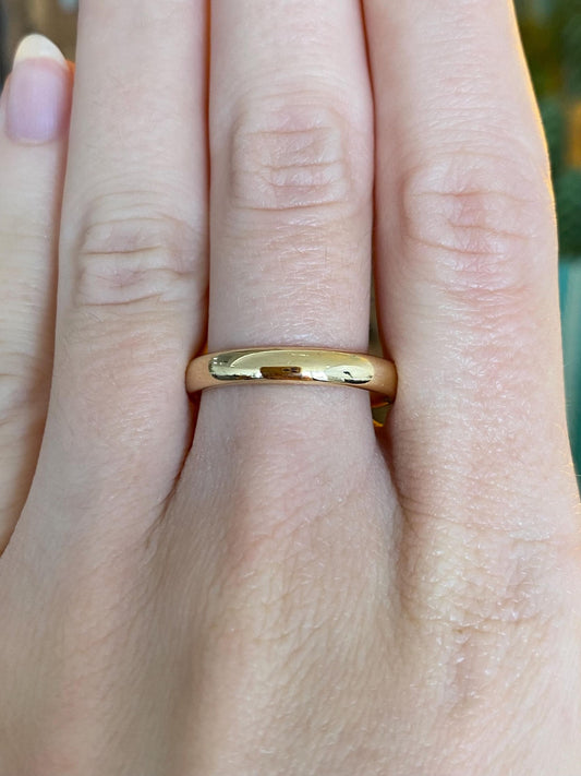 Vintage Solid 18k Yellow Gold Ring Band - Size 9.5