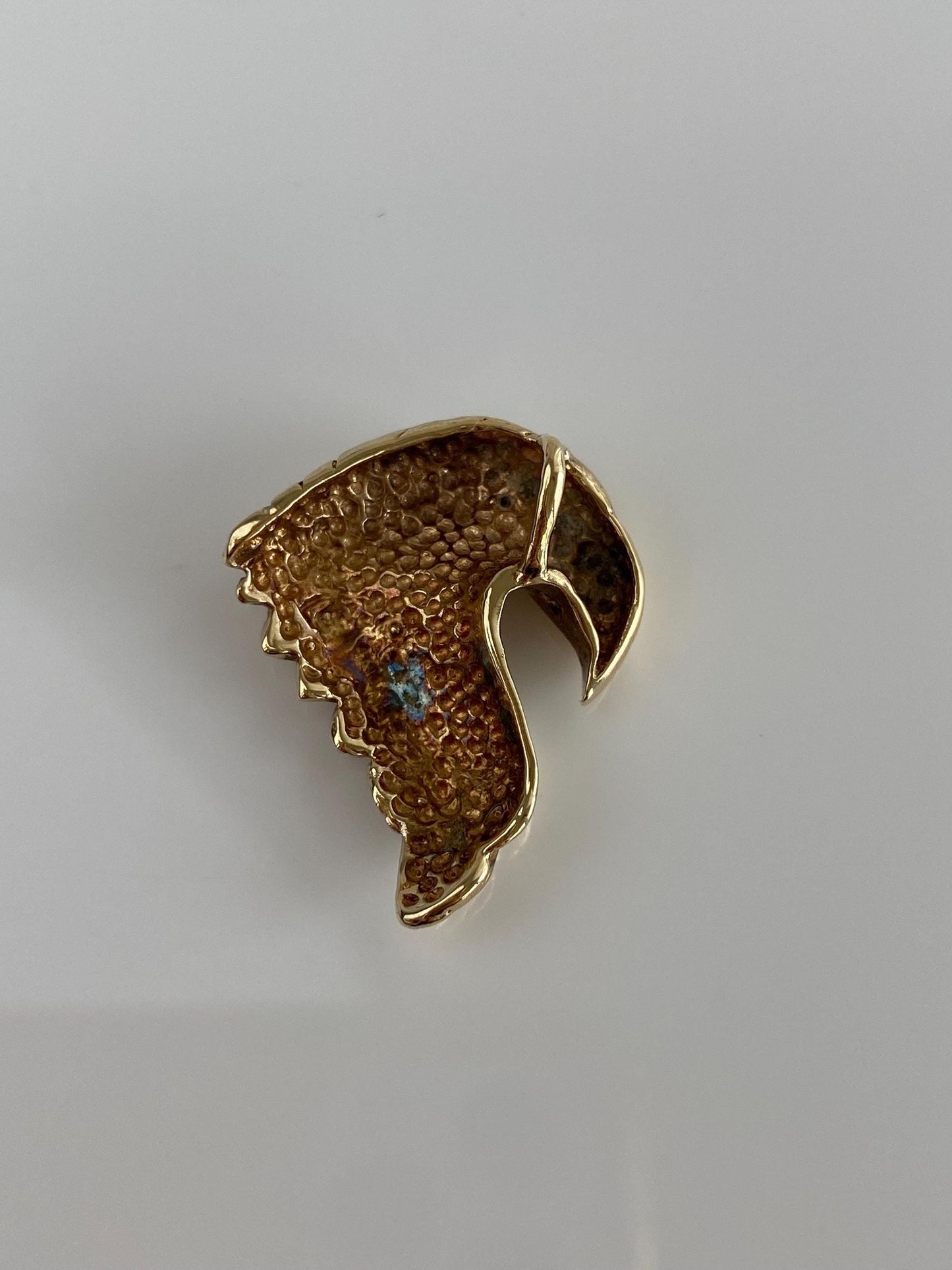 Vintage Solid 14k Yellow Gold Diamond Eagle Slide Charm