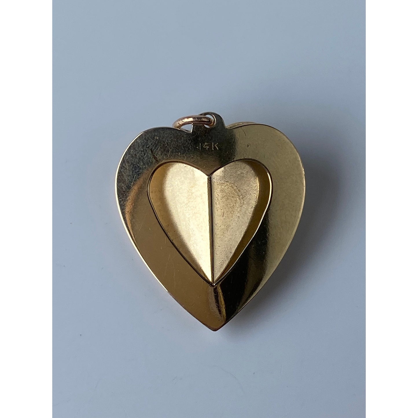 Solid 14k Yellow Gold Pearl Cubic Zirconia Folded Heart Rose 'Happy Birthday' Charm