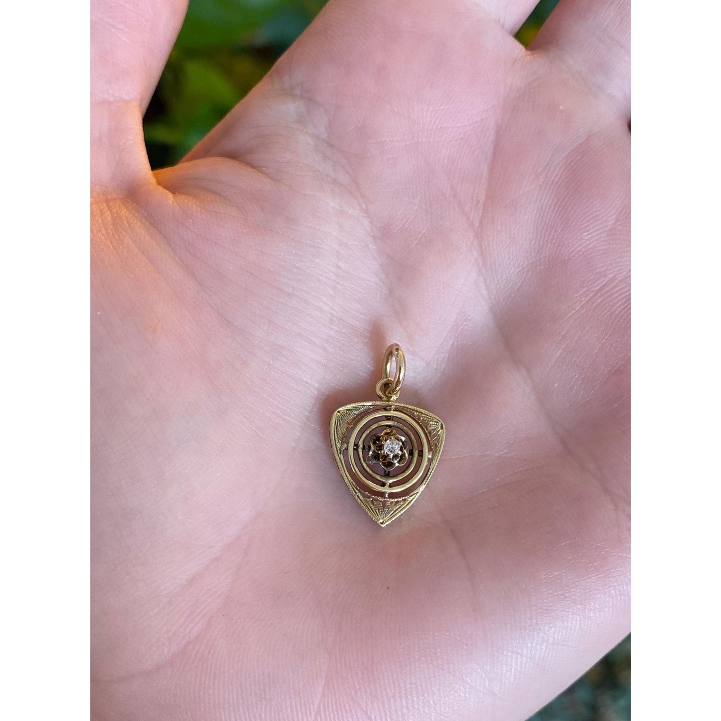 Solid 14k Yellow Gold Diamond Stick Pin Conversion Charm