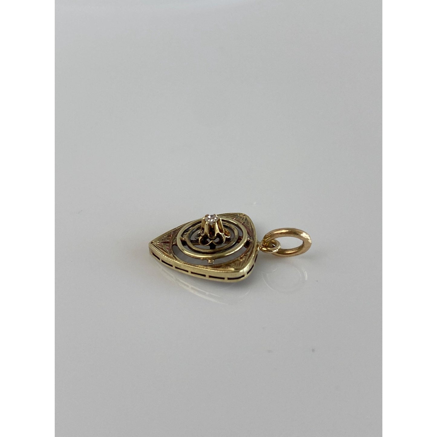 Solid 14k Yellow Gold Diamond Stick Pin Conversion Charm