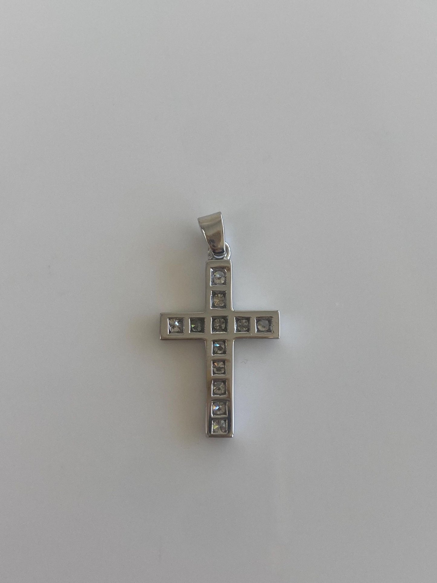 Vintage Solid Platinum Diamond Cross Charm