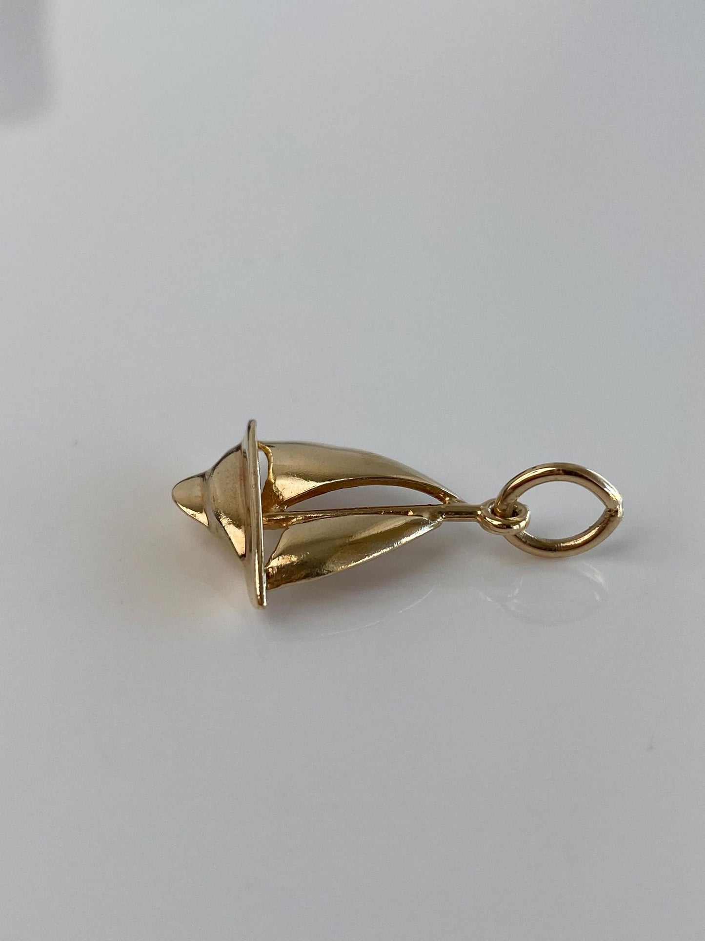 Vintage Solid 10k Yellow Gold Sailboat Charm