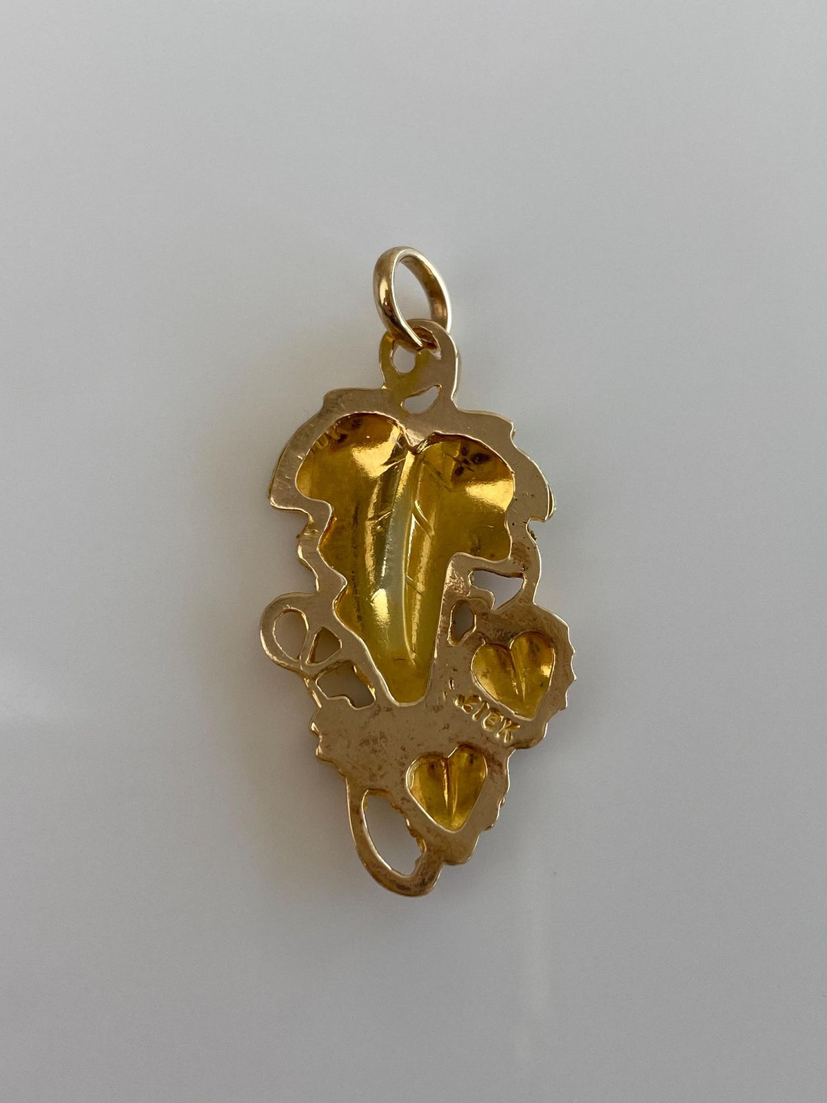 Vintage Solid 10k Black Hills Gold Grapevine Leaves Charm