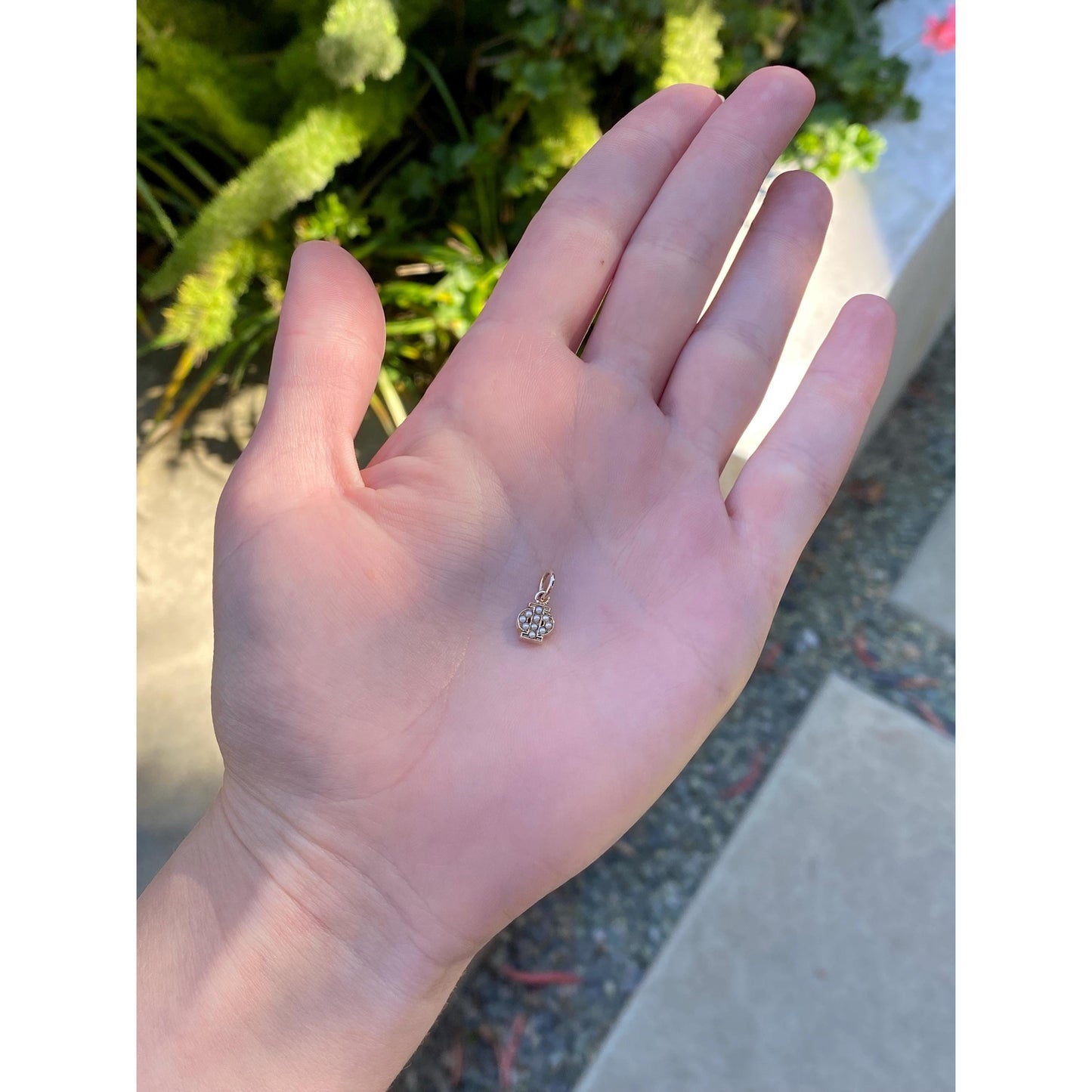 Vintage Solid 10k Yellow Gold Seed Pearl Fraternity Charm