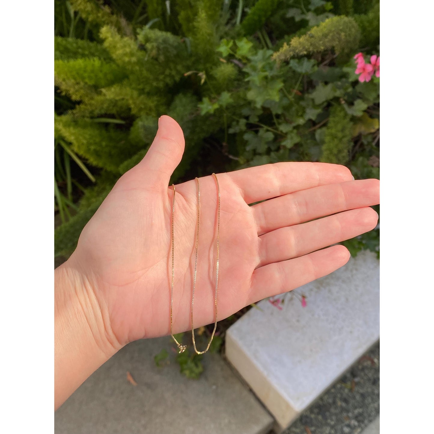 Vintage Solid 10k Yellow Gold Box Chain Necklace - 24.75 inches