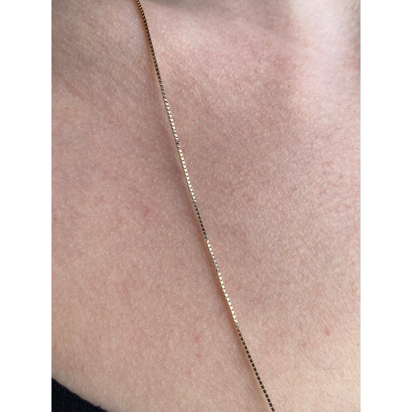 Vintage Solid 10k Yellow Gold Box Chain Necklace - 24.75 inches