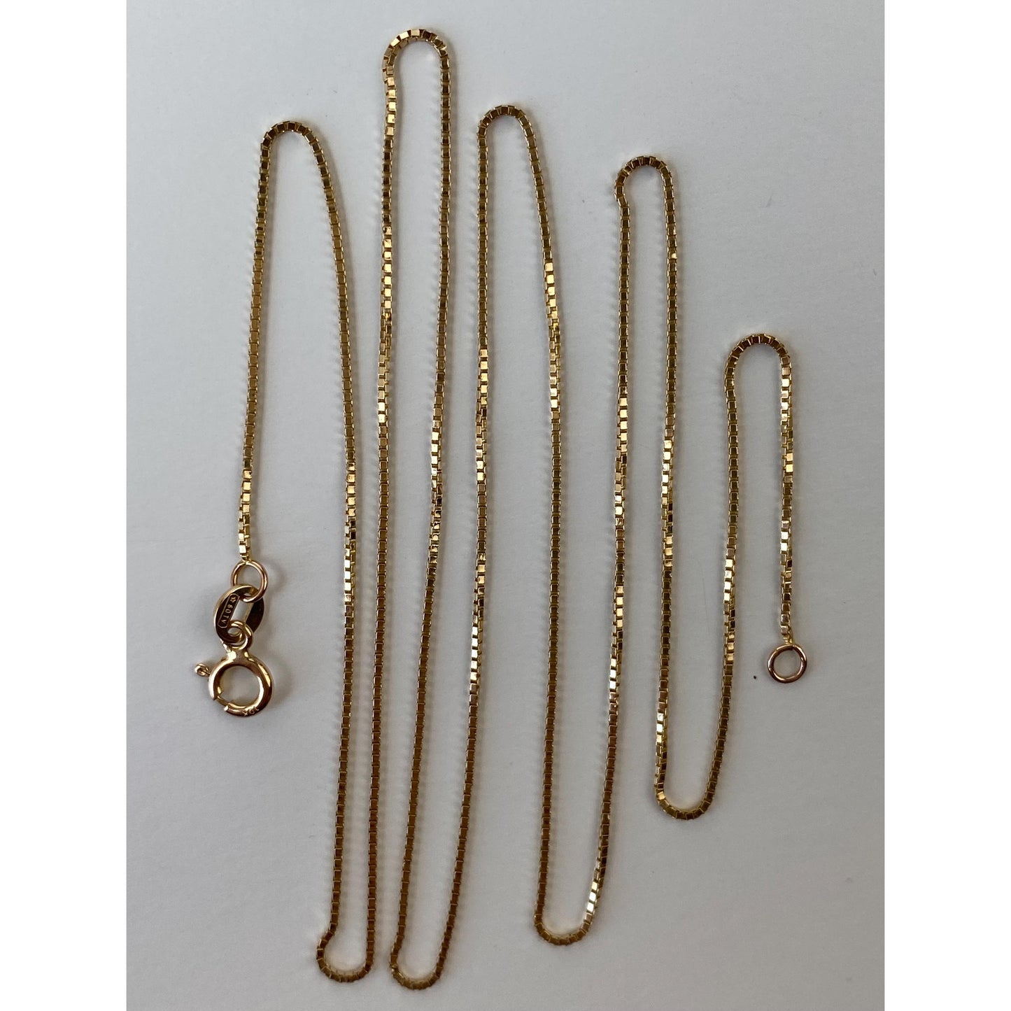 Vintage Solid 10k Yellow Gold Box Chain Necklace - 24.75 inches