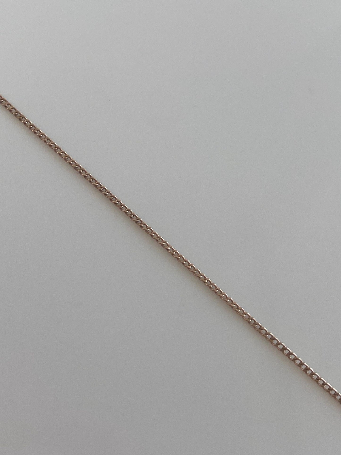 Vintage Solid 10k Rose Gold Dainty Tight Curb Chain Bracelet - 7 inches