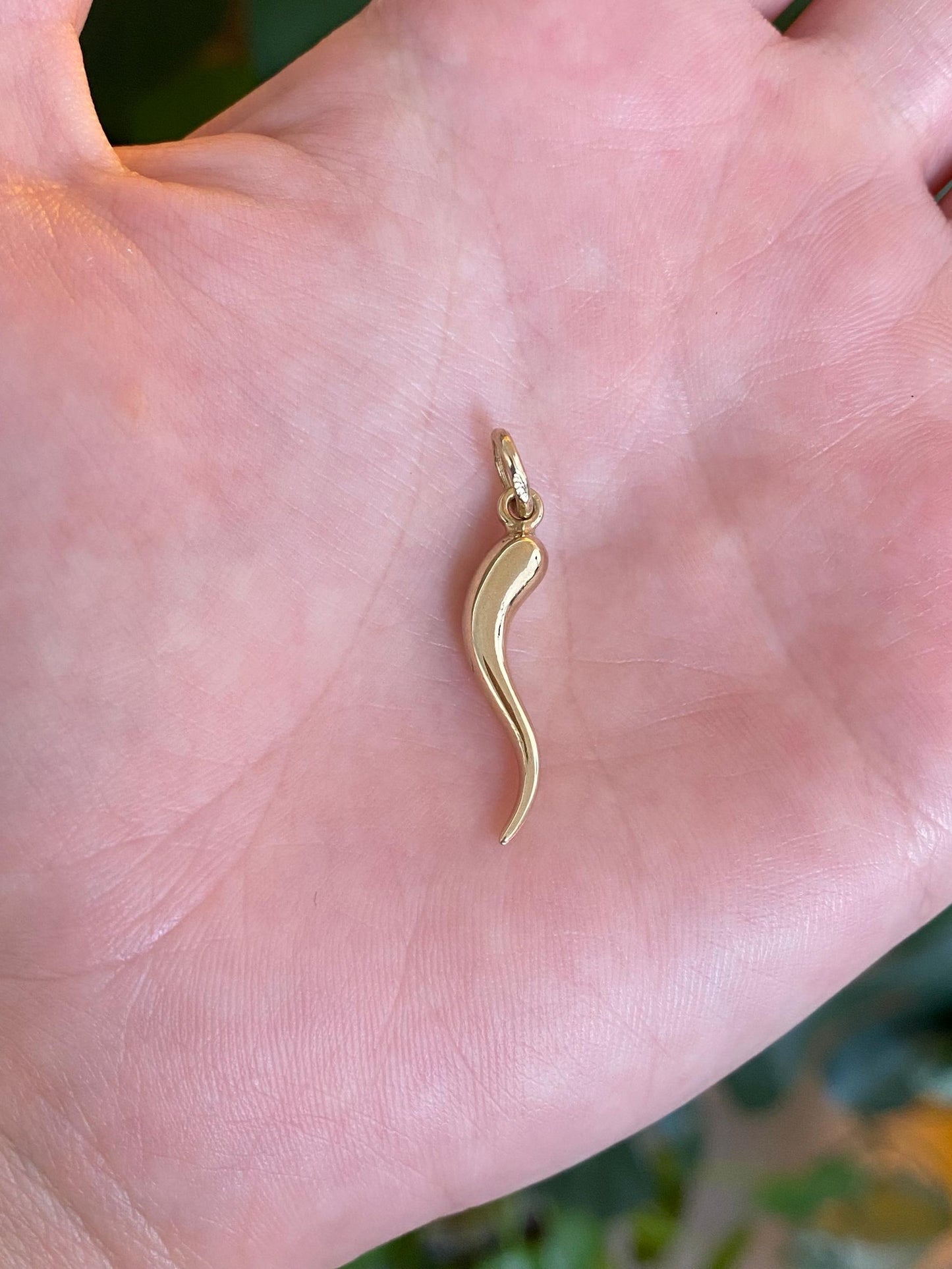 Vintage 14k Yellow Gold Italian Horn Charm