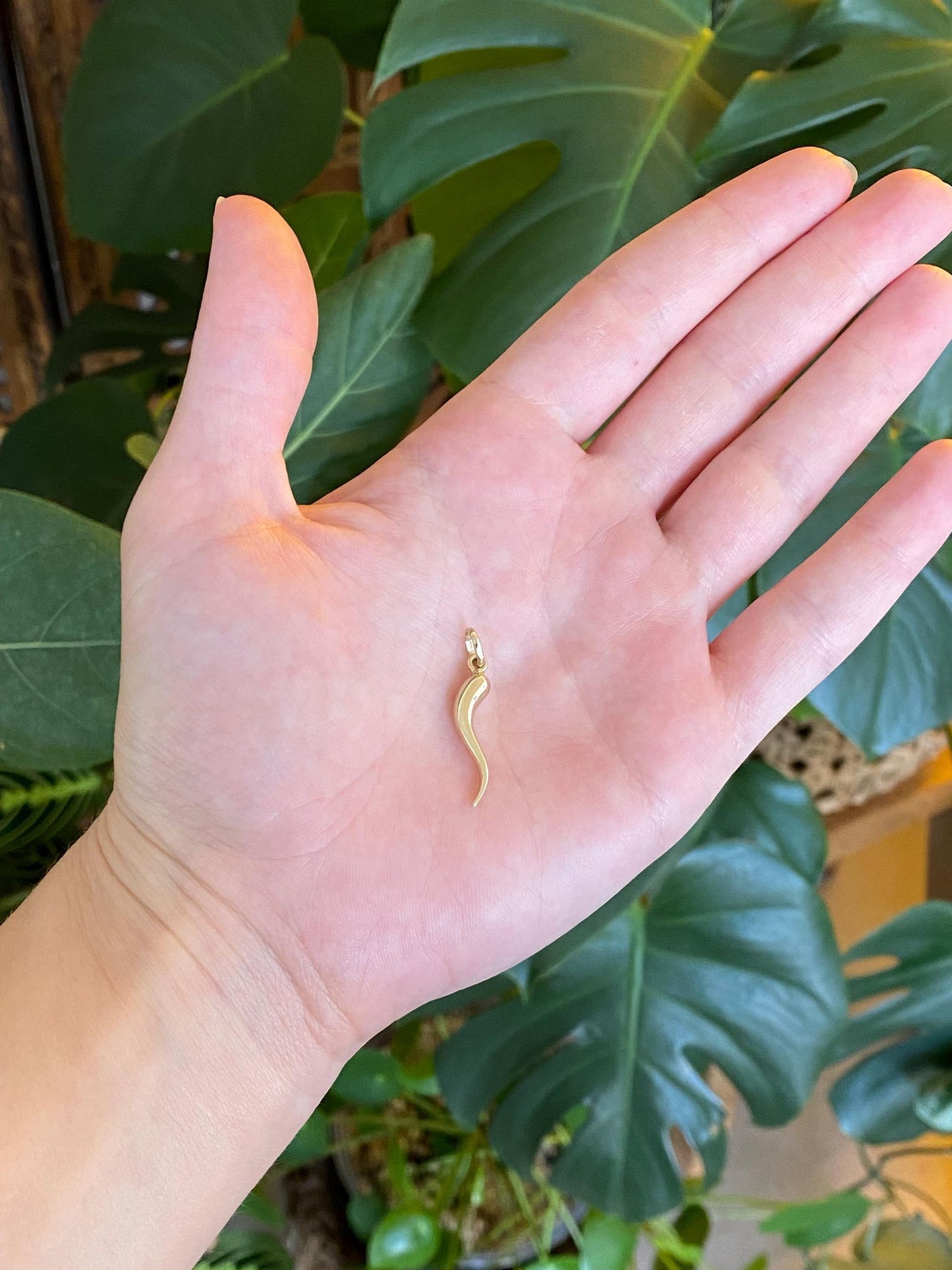 Vintage 14k Yellow Gold Italian Horn Charm