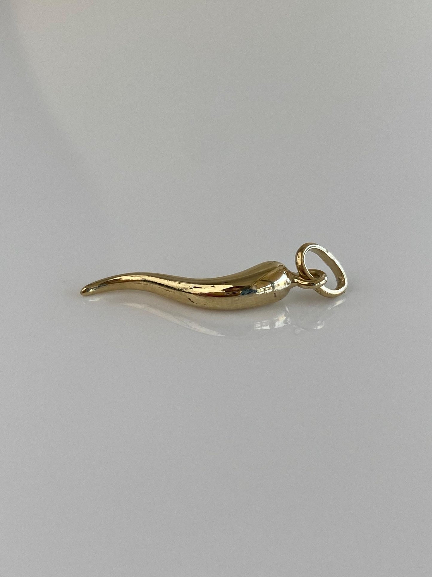 Vintage 14k Yellow Gold Italian Horn Charm
