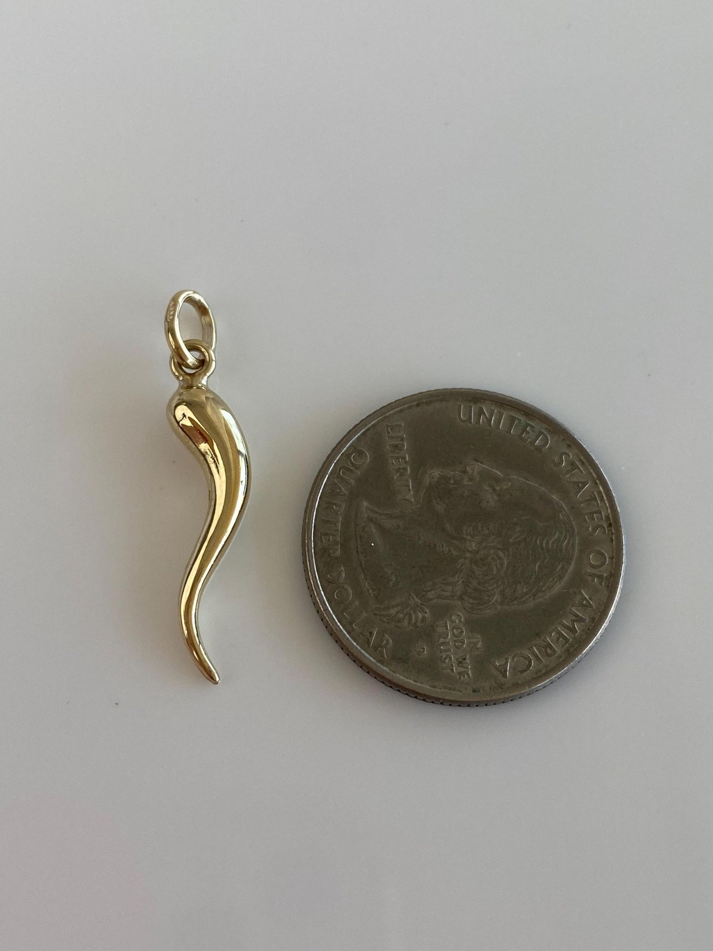 Vintage 14k Yellow Gold Italian Horn Charm