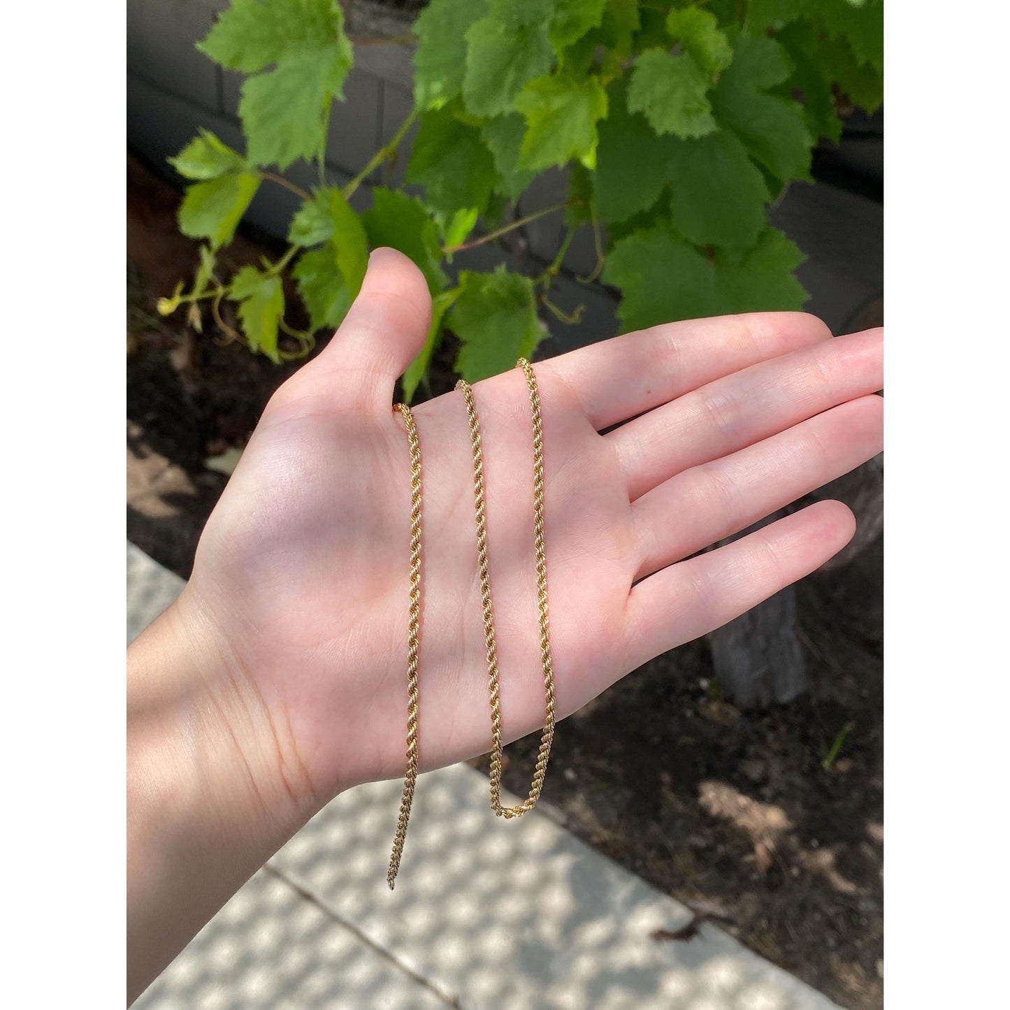Vintage Solid 10k Yellow Gold Rope Chain Necklace - 26 inches