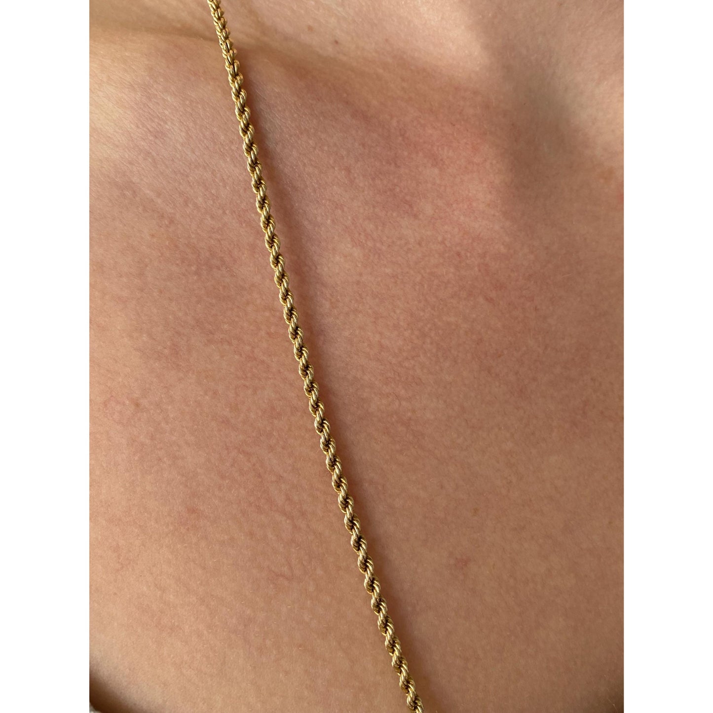 Vintage Solid 10k Yellow Gold Rope Chain Necklace - 26 inches