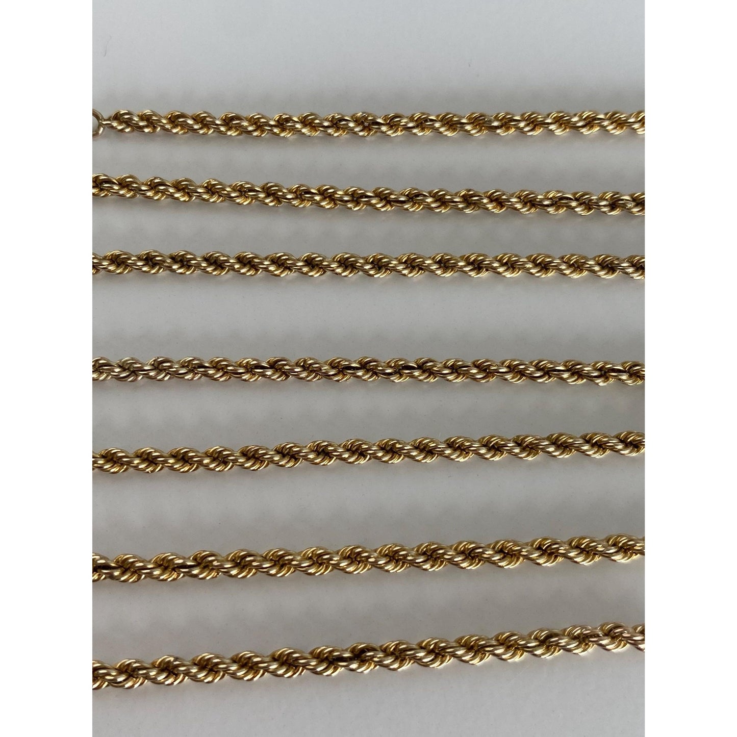 Vintage Solid 10k Yellow Gold Rope Chain Necklace - 26 inches