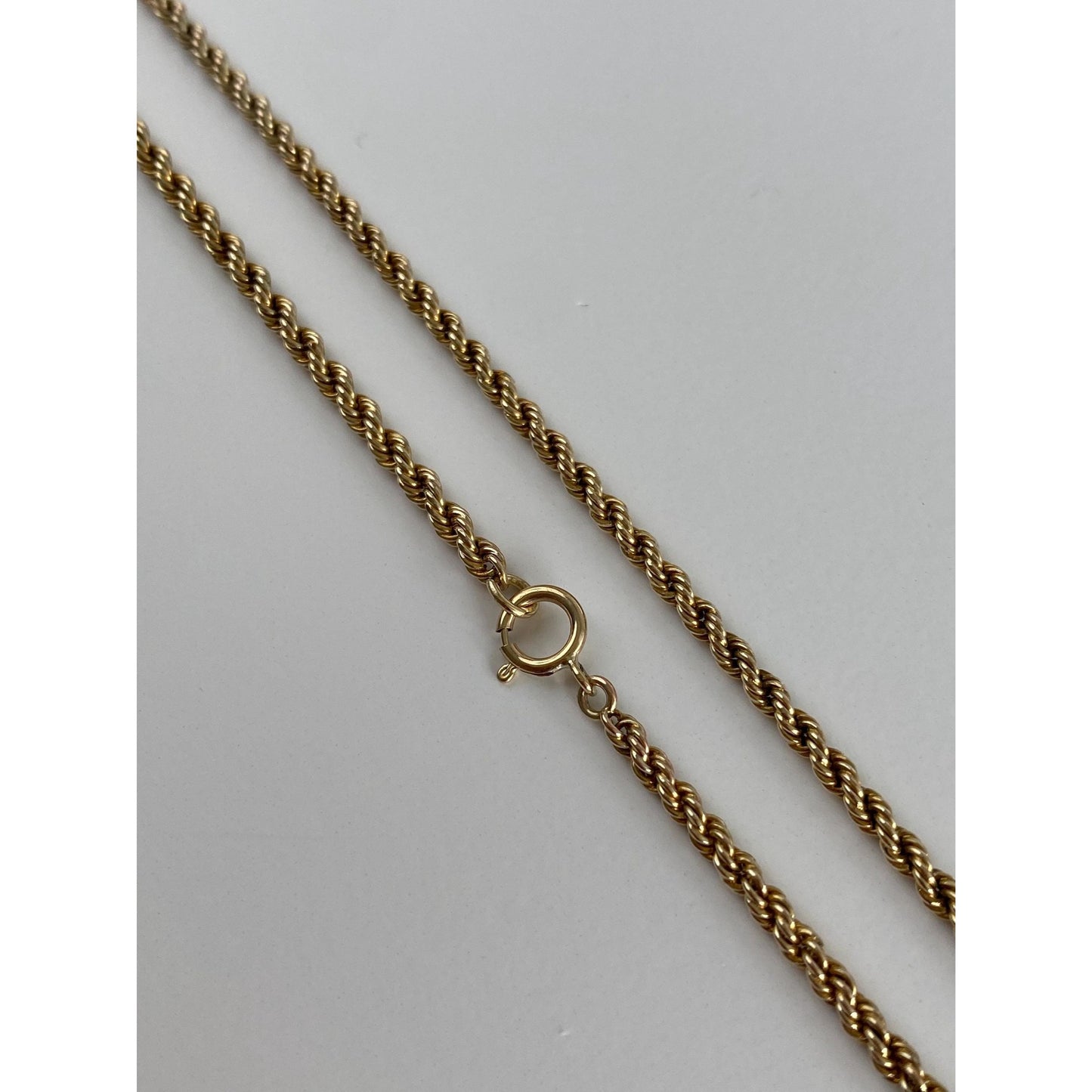 Vintage Solid 10k Yellow Gold Rope Chain Necklace - 26 inches